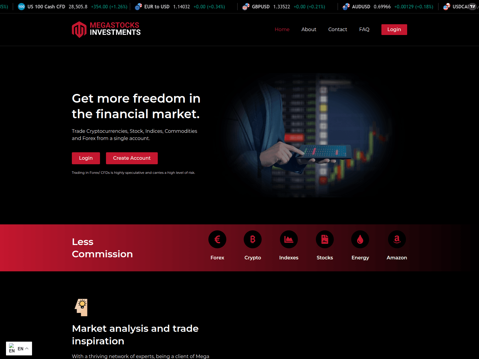 Screenshot of megastocksinvestment.com