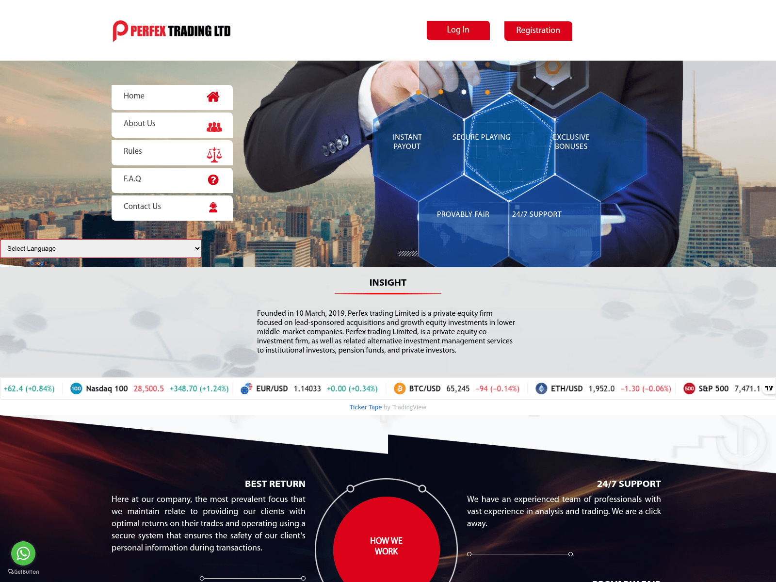 Screenshot of perfextradingltd.com
