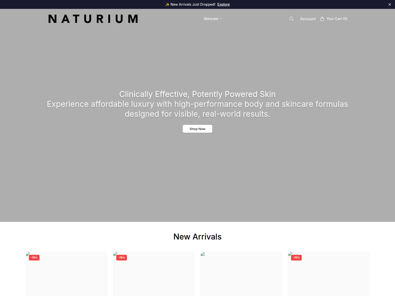 Screenshot of naturiumstore.shop