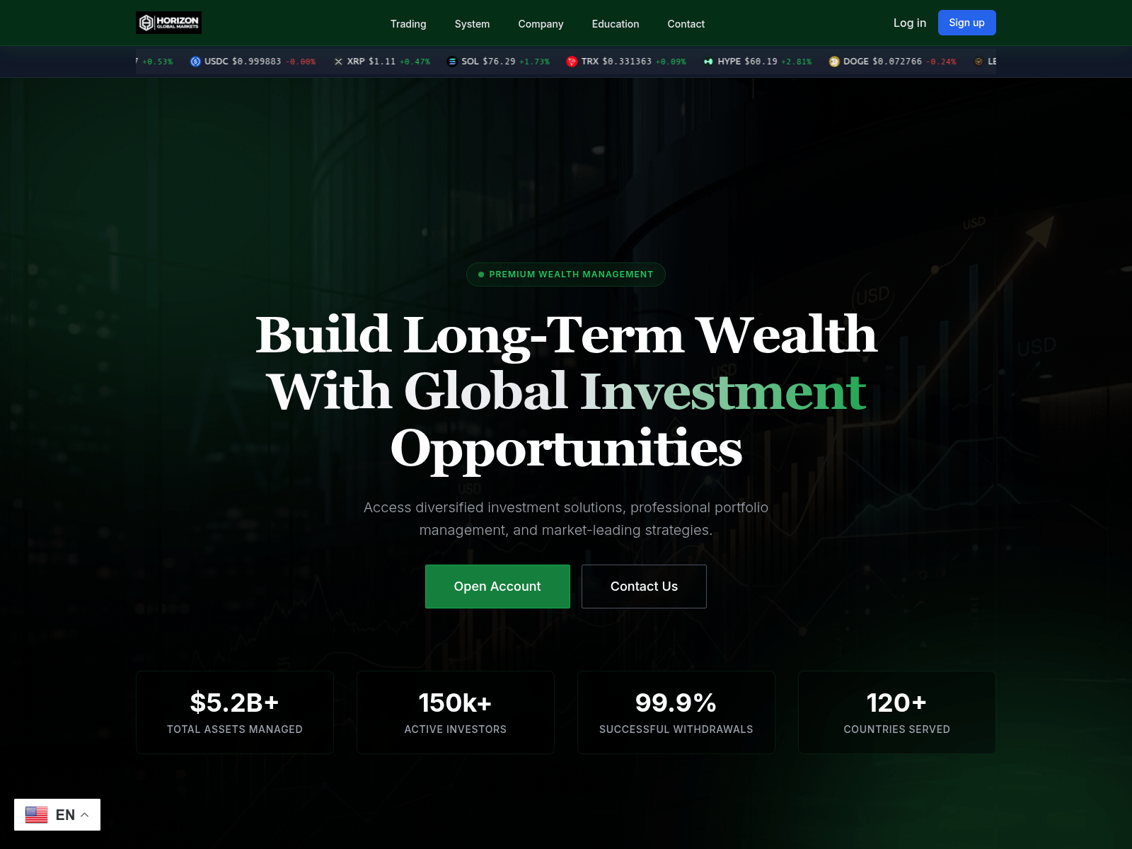 Screenshot of horizonglobalmarkets.com