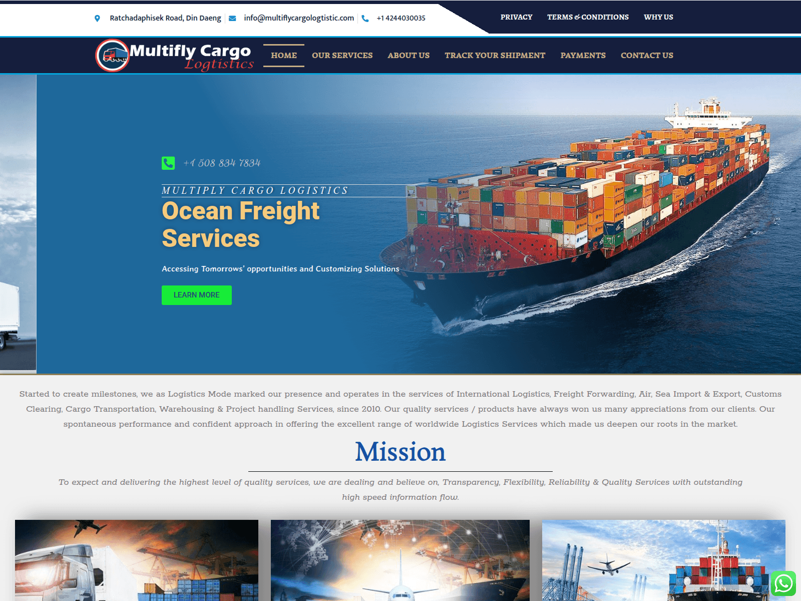 Screenshot of multiflycargologistic.com