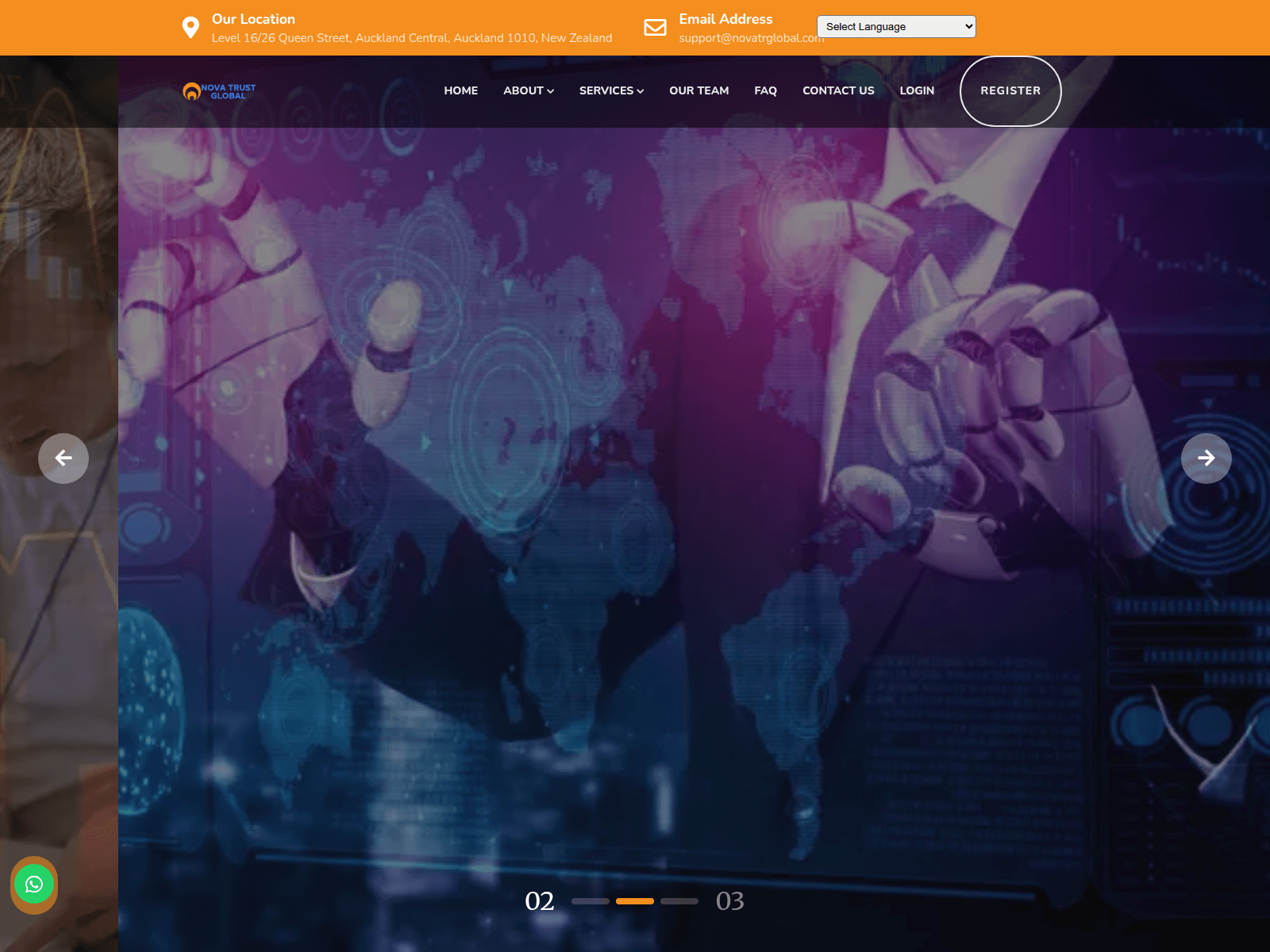 Screenshot of novatrglobal.com