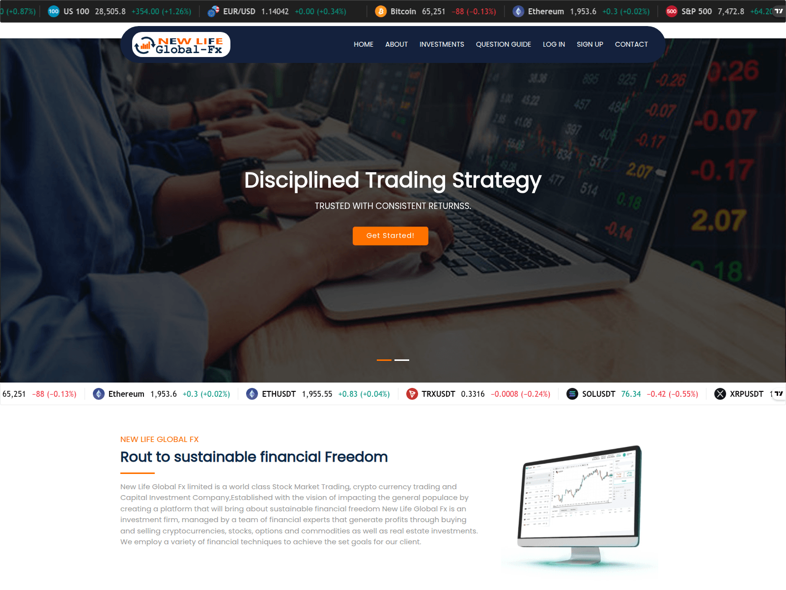 Screenshot of newlifeglobalfxtraders.com