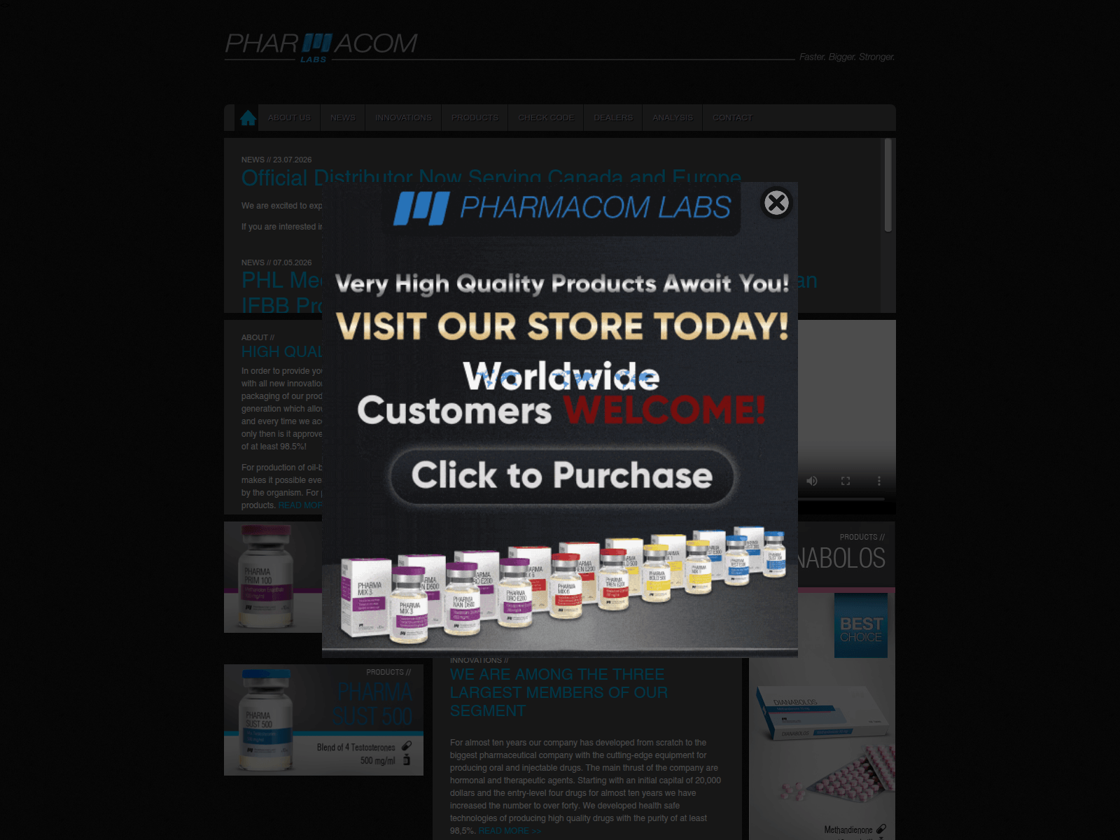 Screenshot of pharmacomlabs.com