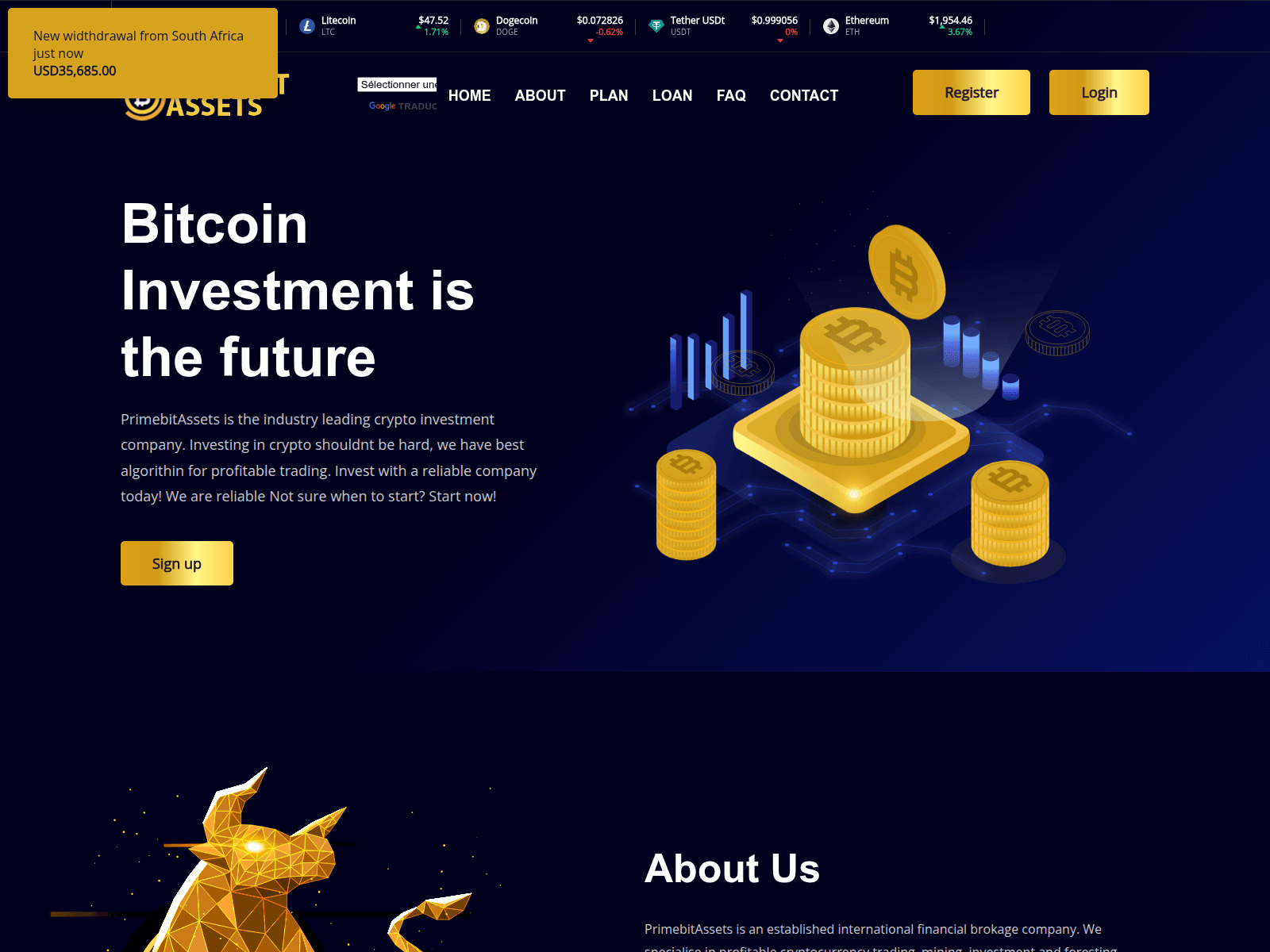 Screenshot of primebitassets.com