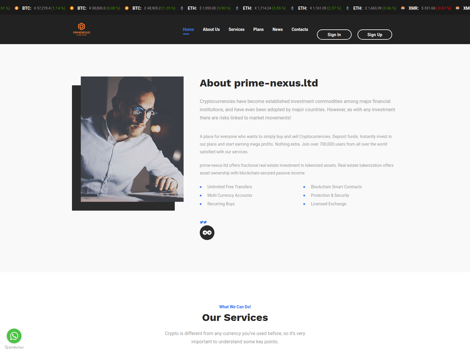 Screenshot of prime-nexus.ltd