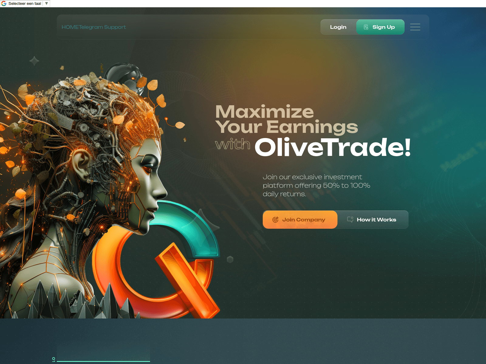 Screenshot of olivetrade.info