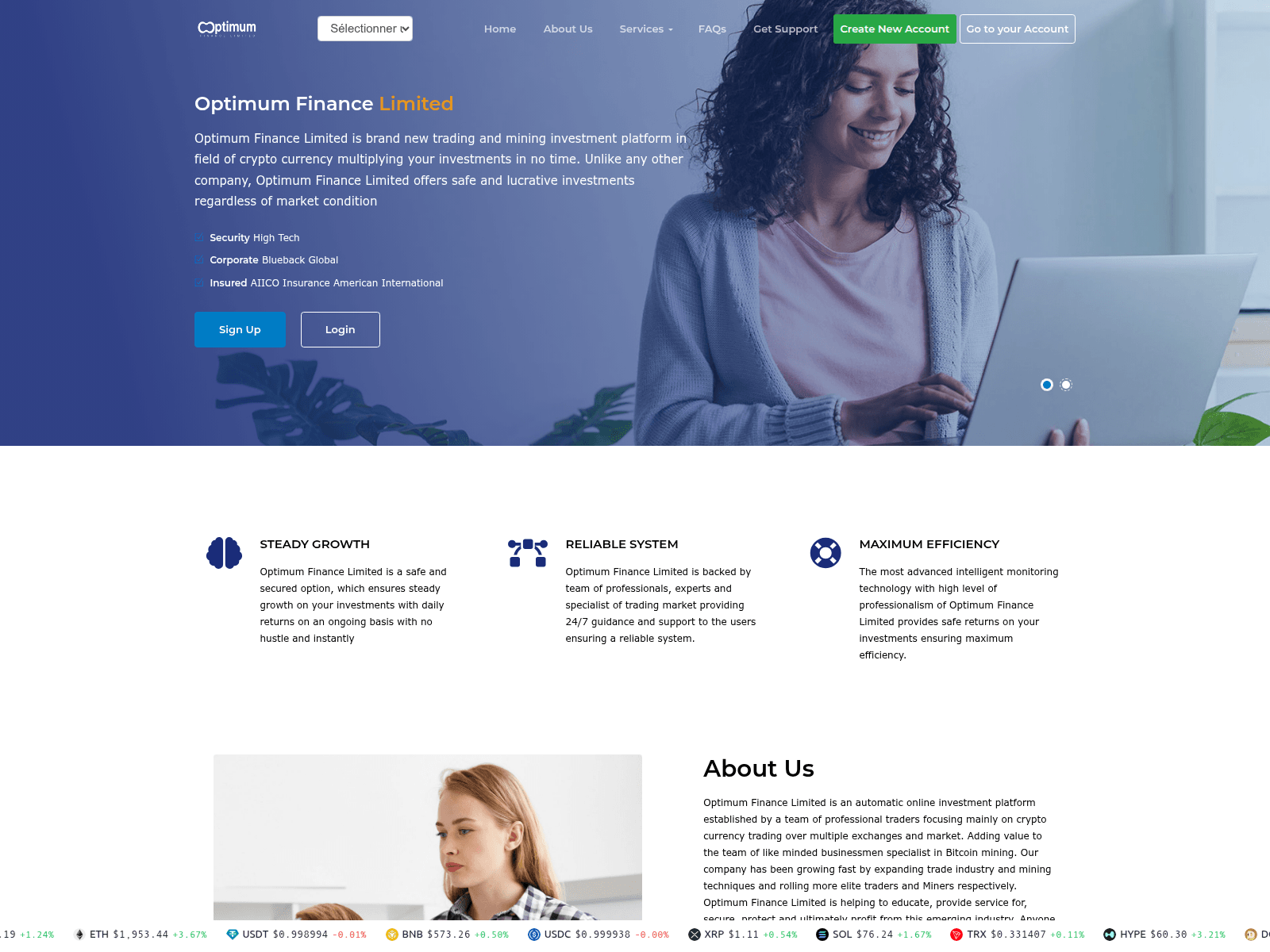 Screenshot of optimumfinancelimited.com