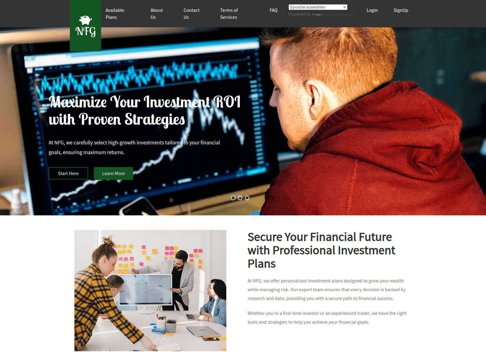 Screenshot of niftyfinancegroup.com