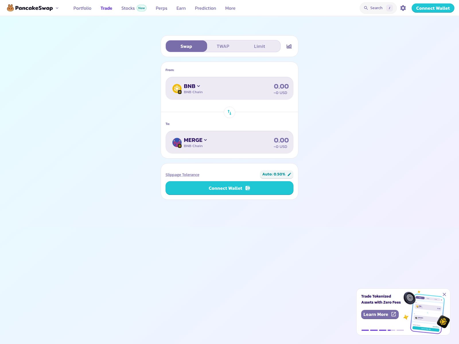 Screenshot of pancakeswap.projectmerge.org