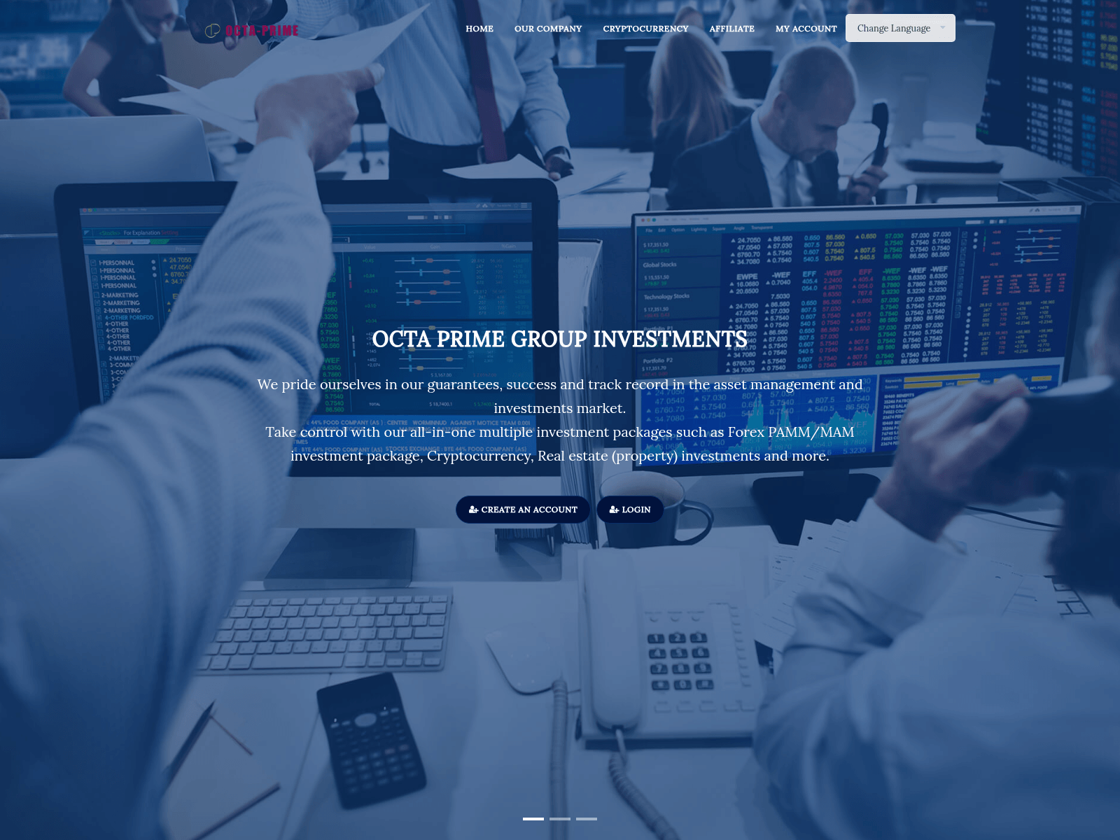 Screenshot of octa-prime.com