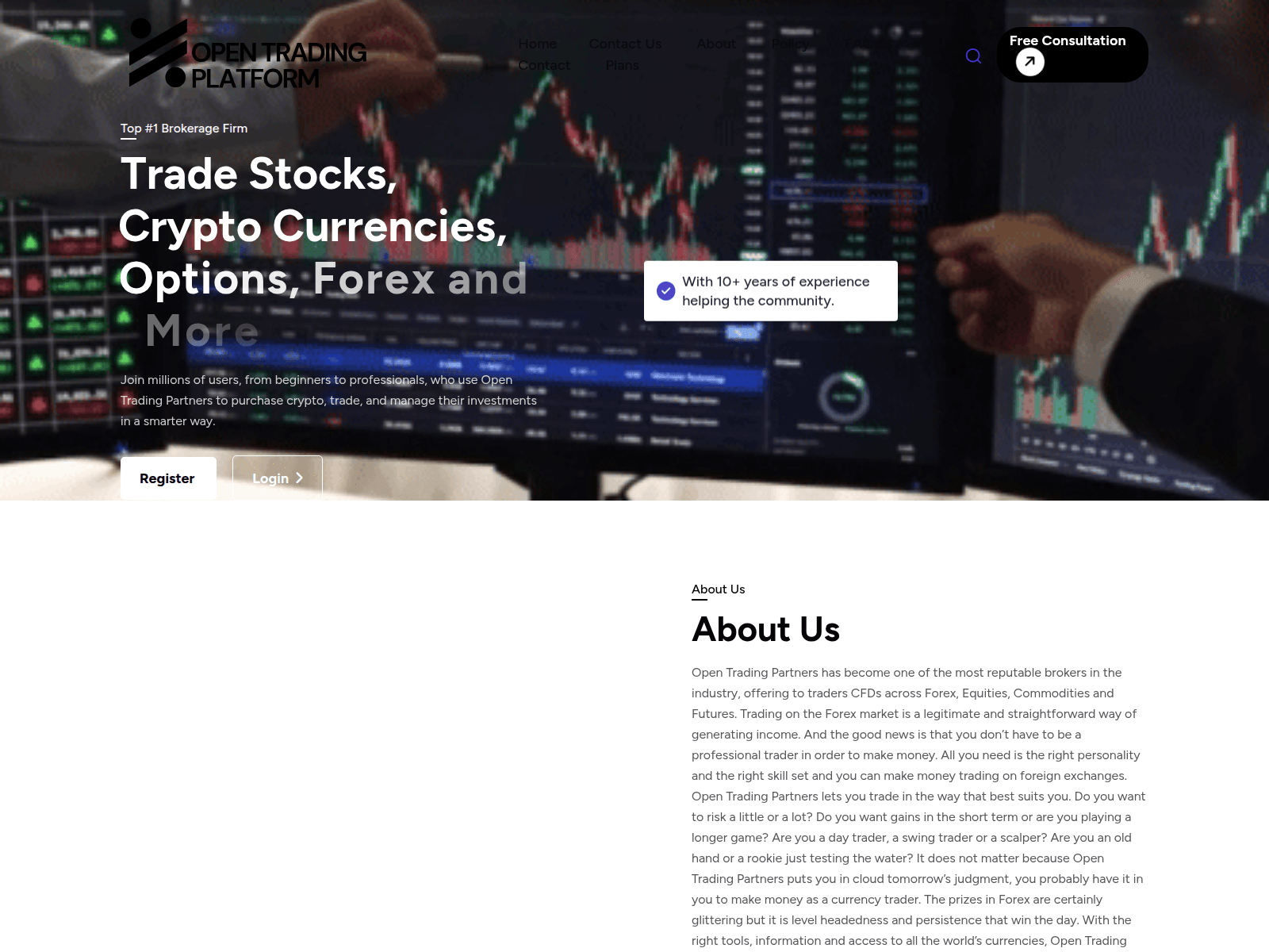 Screenshot of opentrading-partners.com