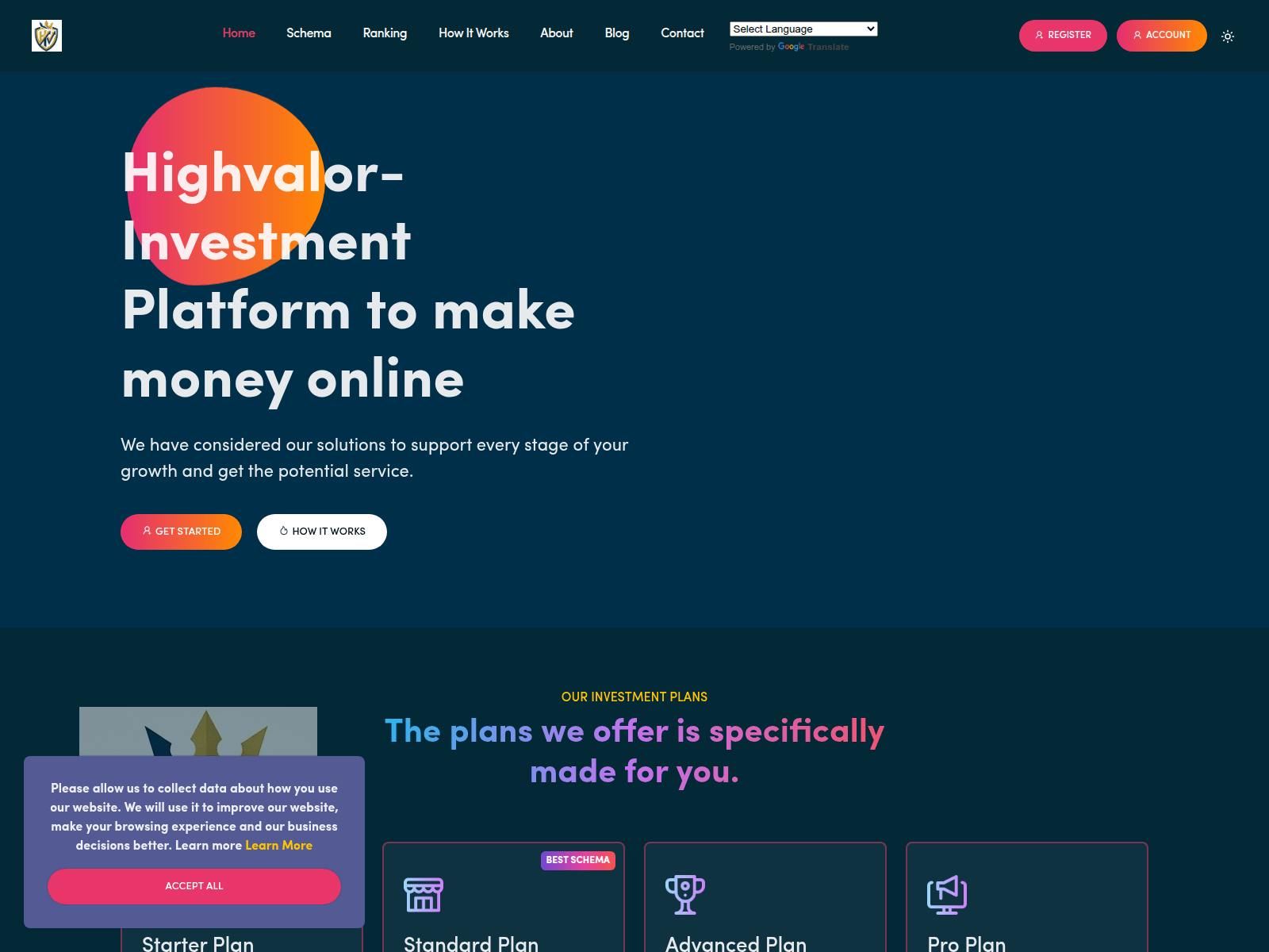 Screenshot of highvalorinvestment.com