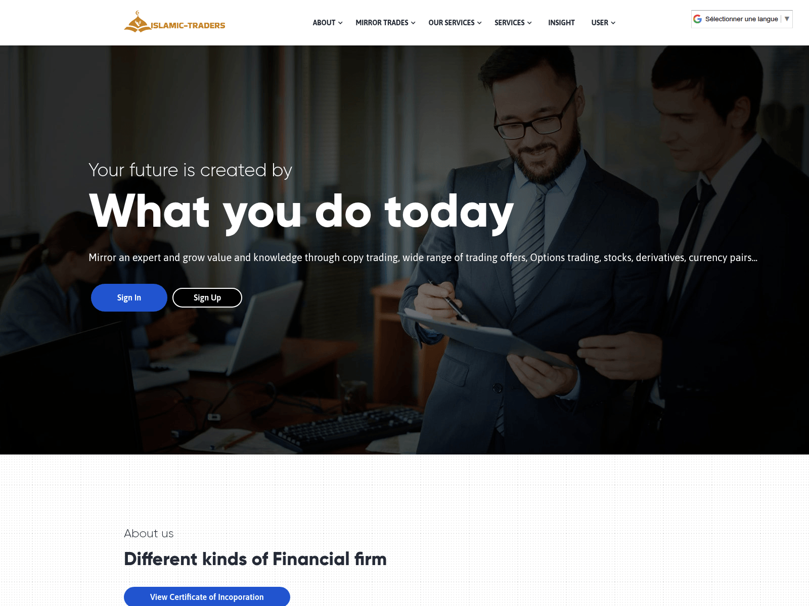 Screenshot of islamic-traders.com