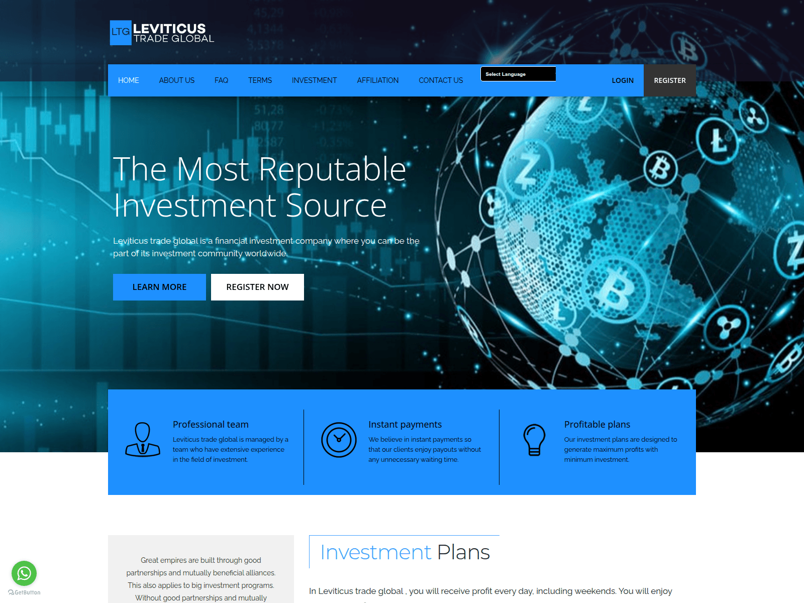 Screenshot of leviticustradeglobal.net
