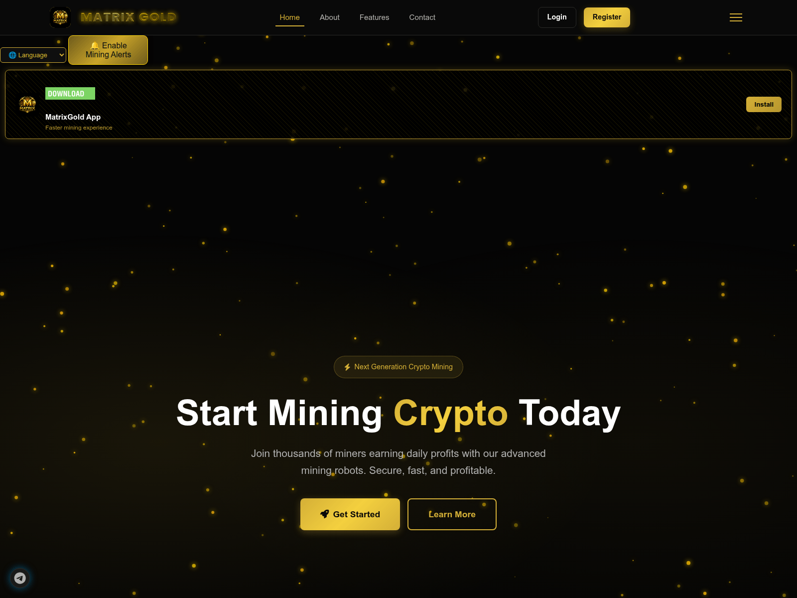 Screenshot of matrixgoldminers.com