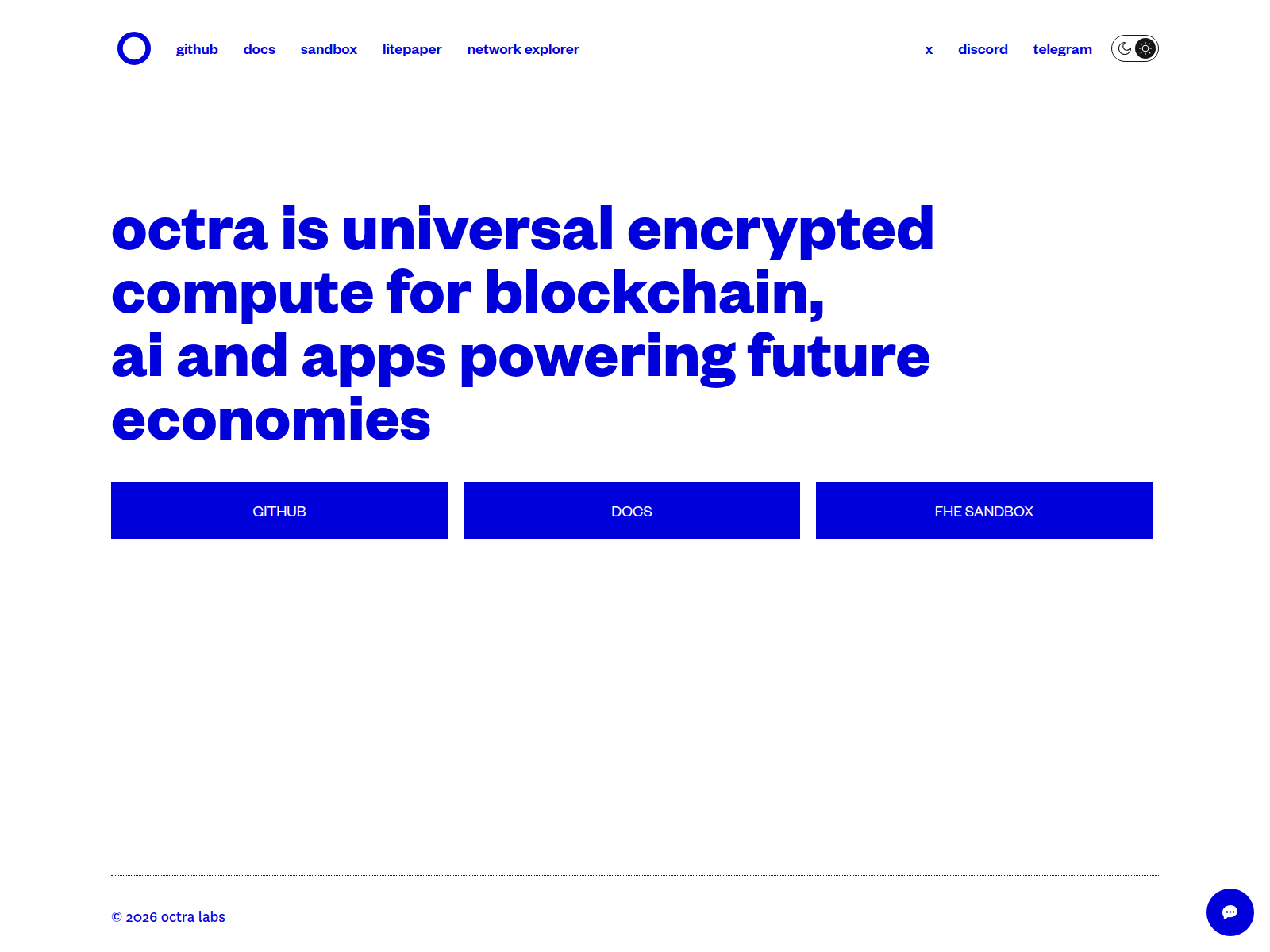 Screenshot of octra.org