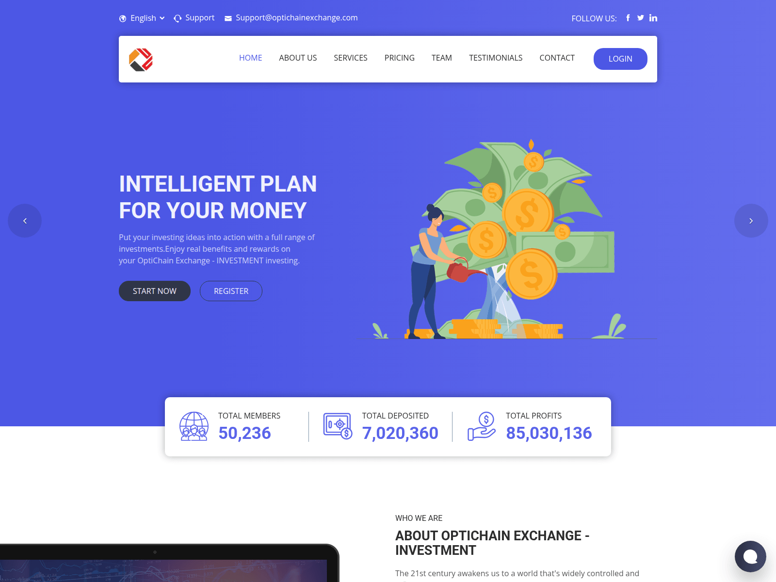 Screenshot of optichainexchange.com