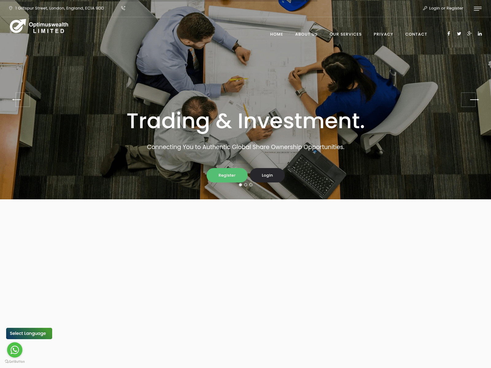 Screenshot of optimuswealth-limited.com