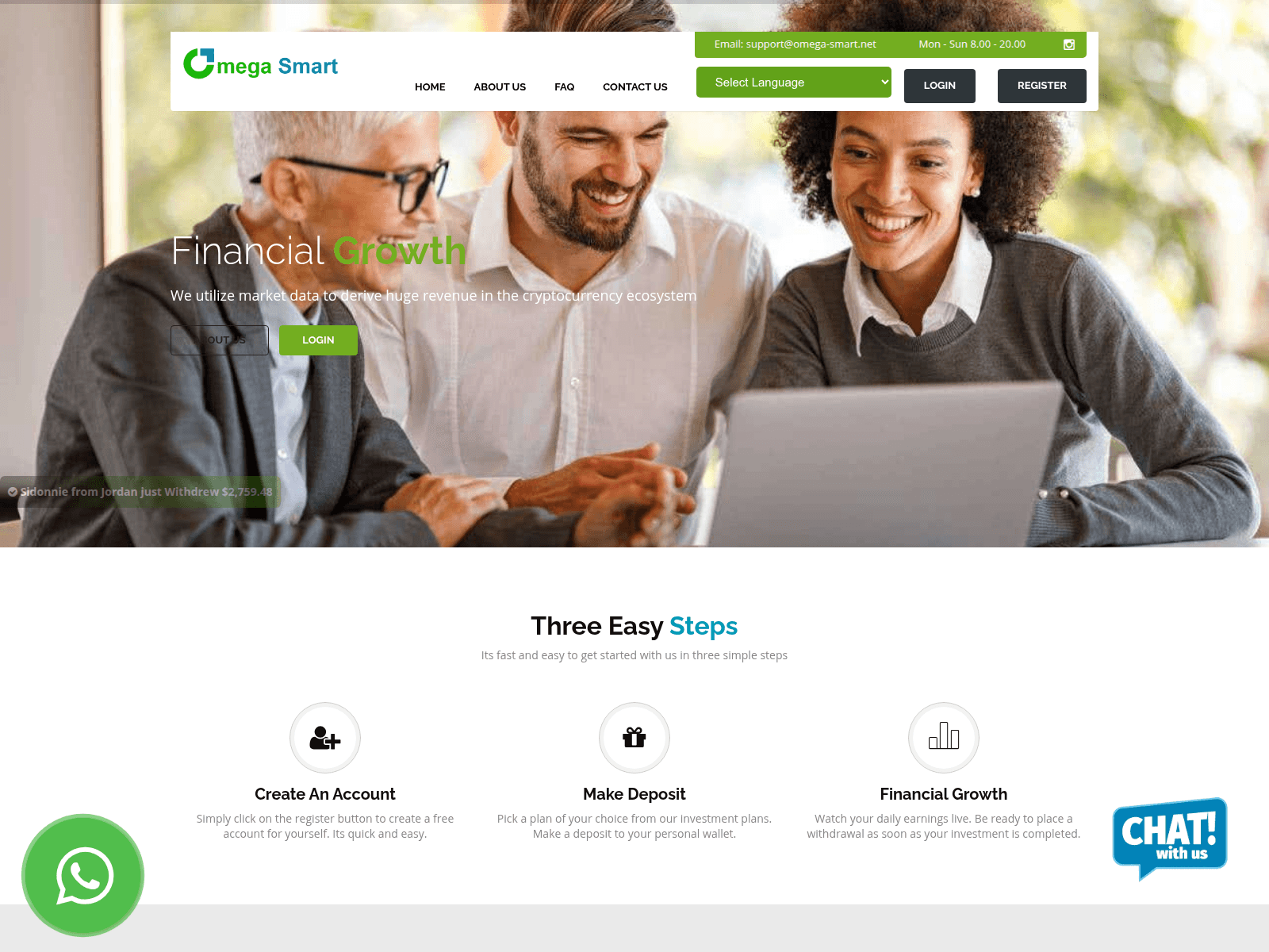 Screenshot of omega-smart.net
