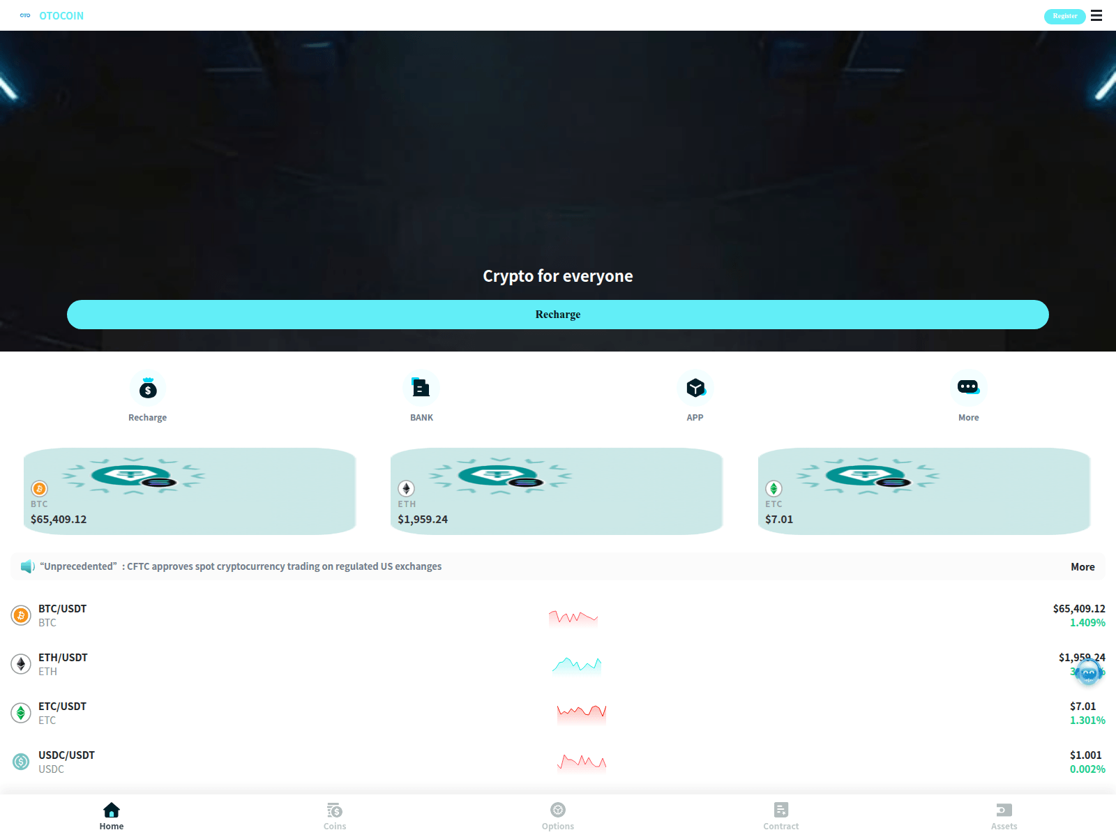 Screenshot of otocoins.vip
