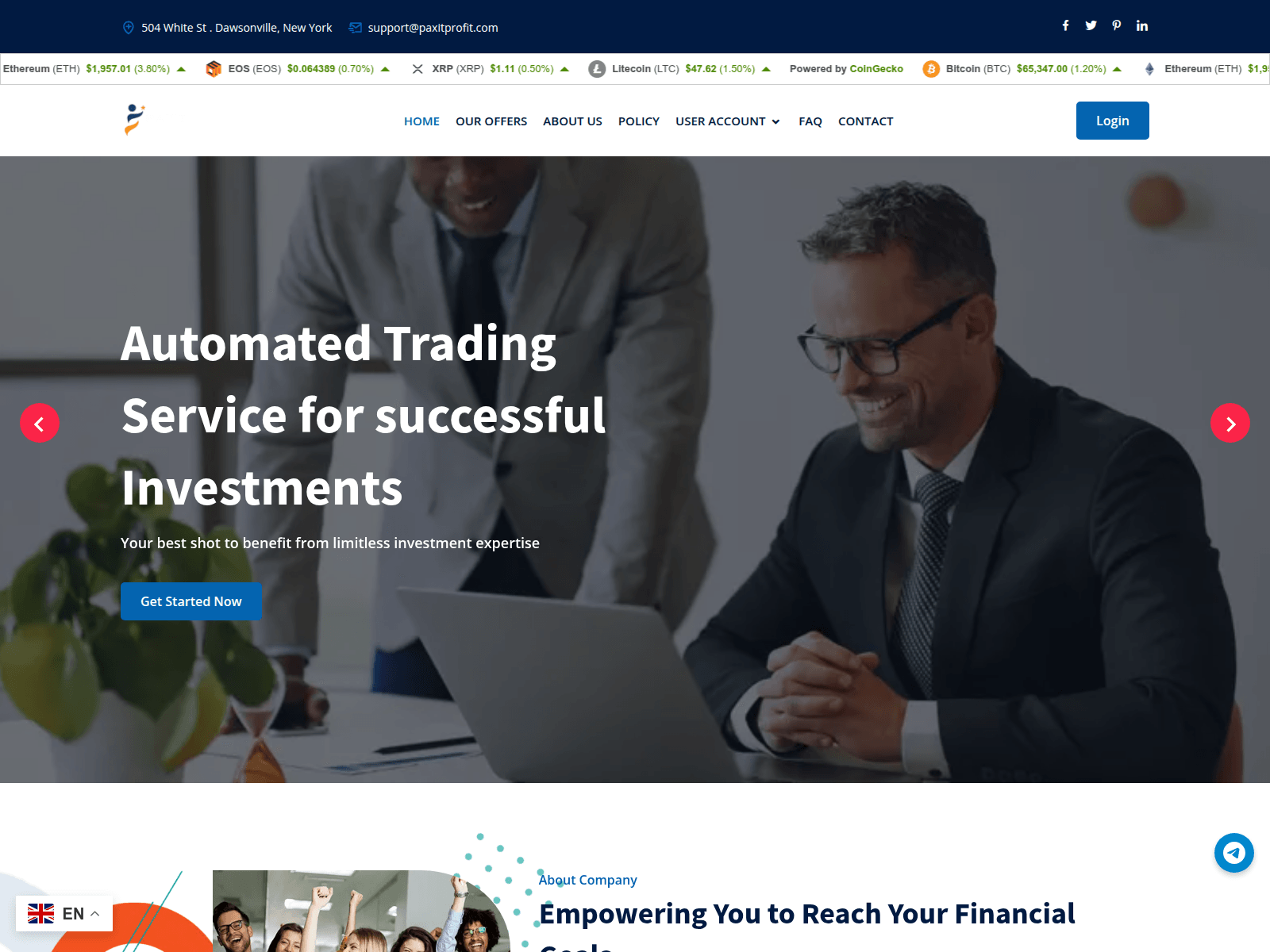 Screenshot of paxitprofit.com