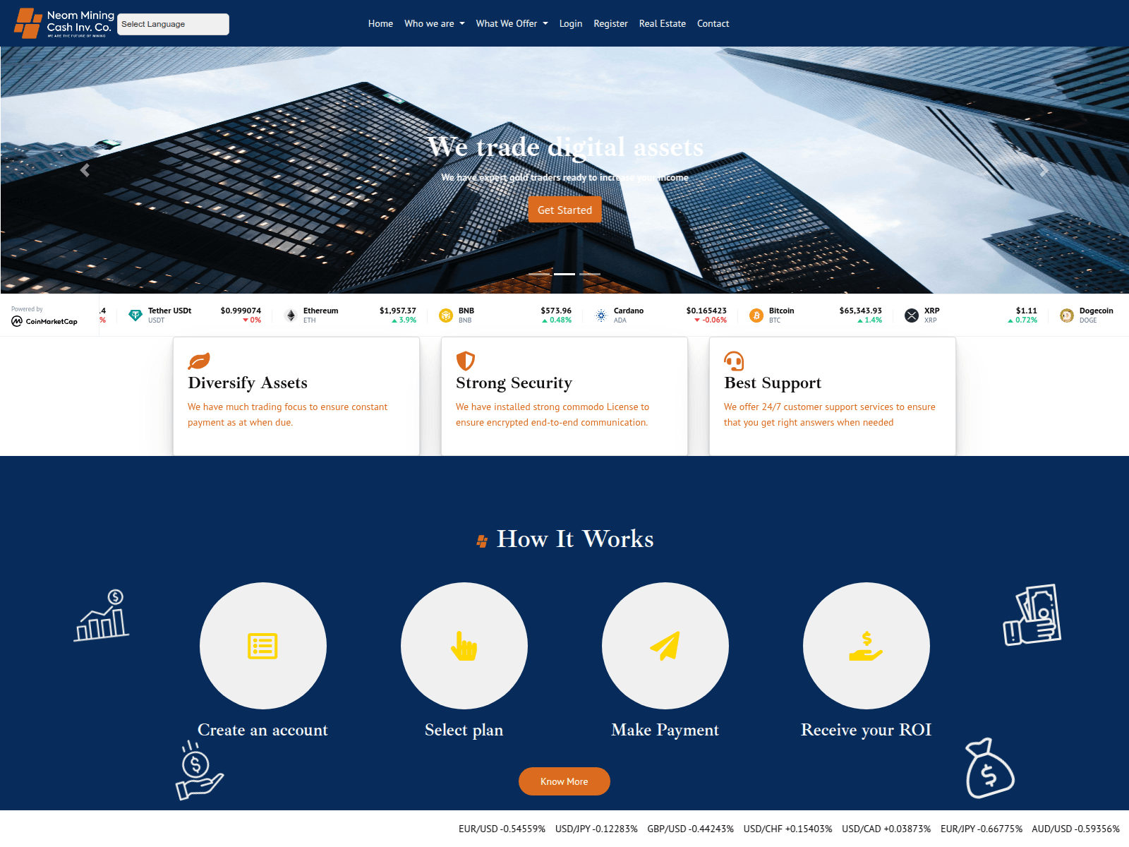Screenshot of neomminingcashinvest.com