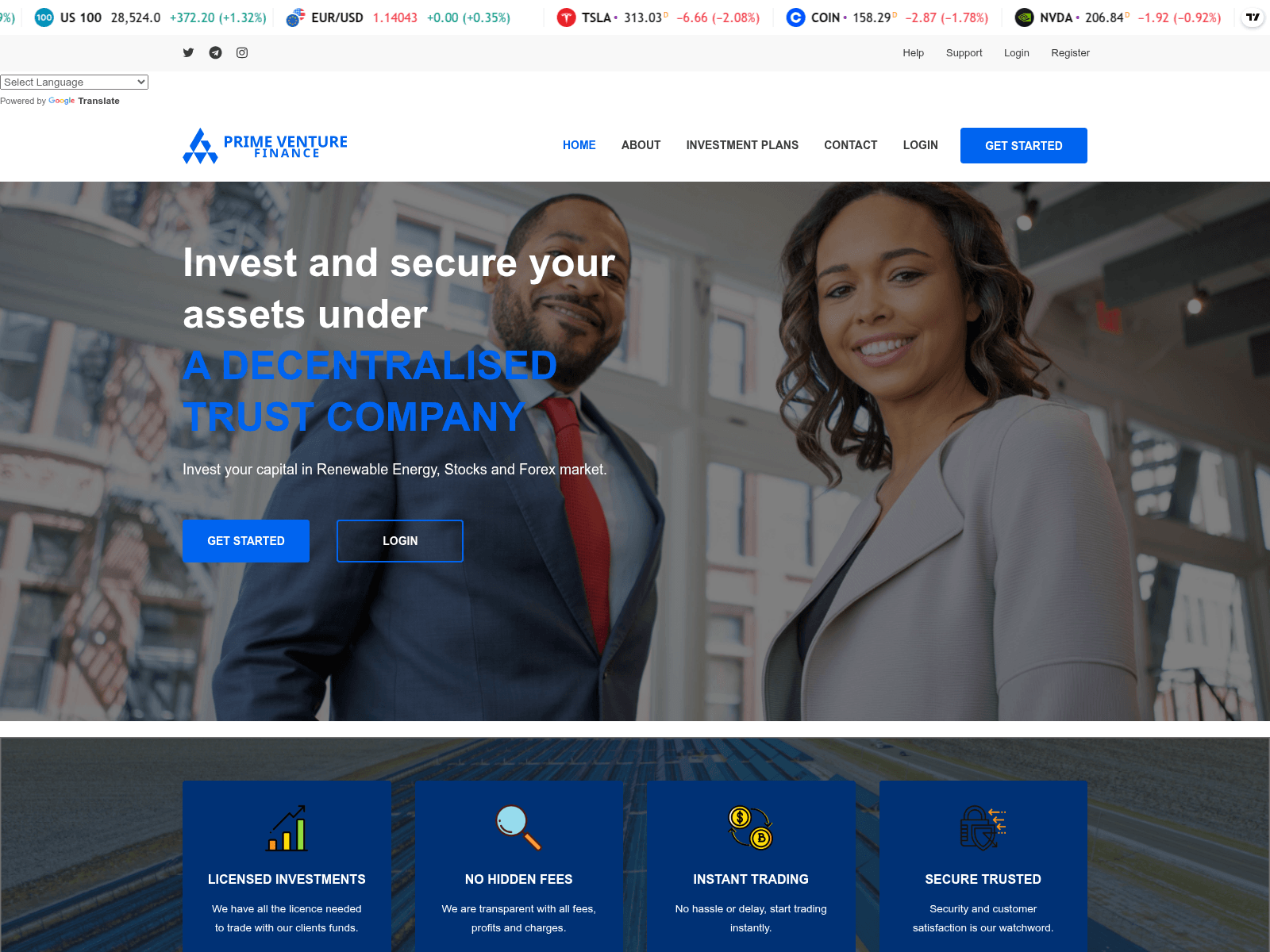 Screenshot of primeventurefinance.com