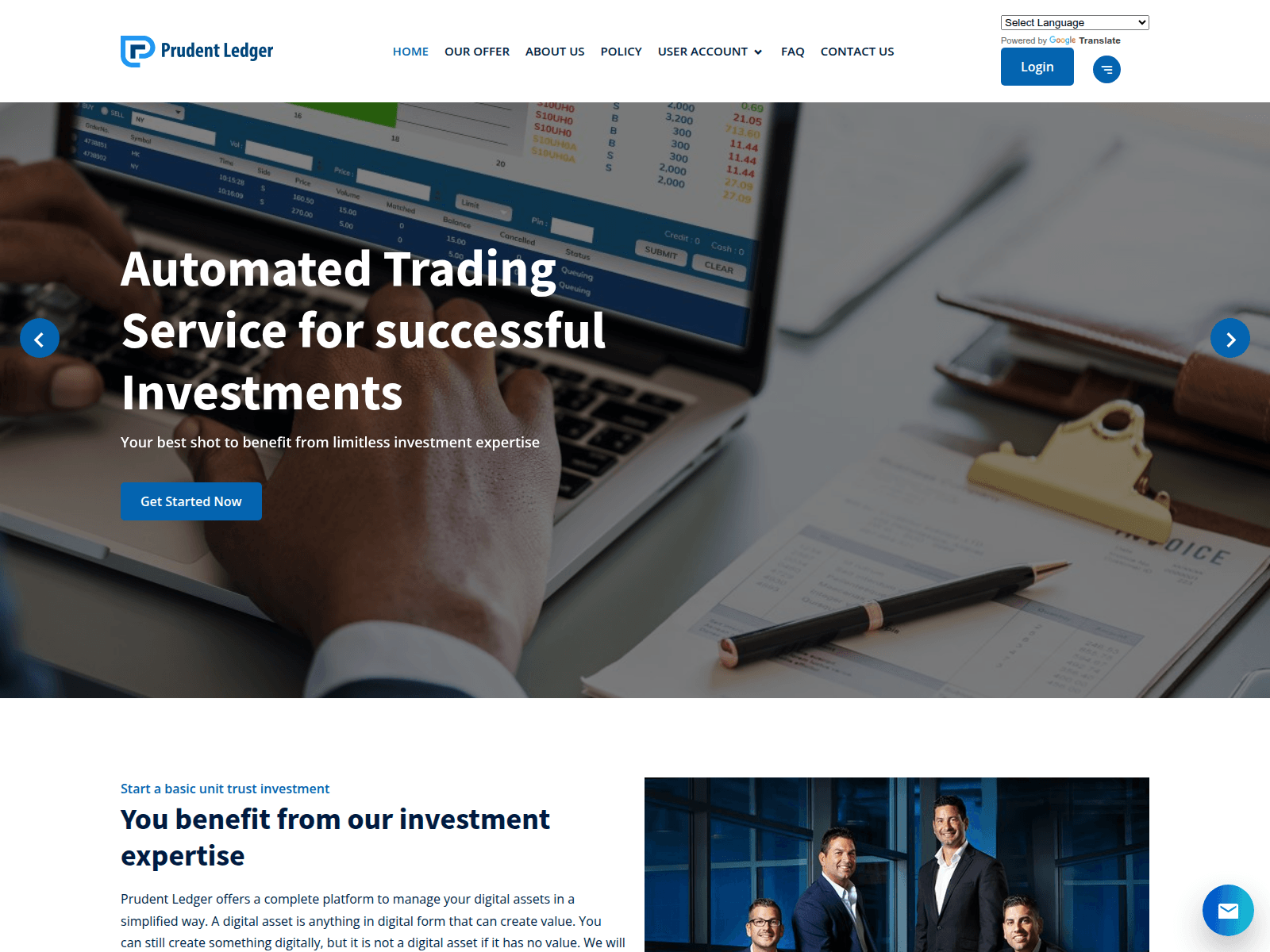 Screenshot of prudentledgers.com