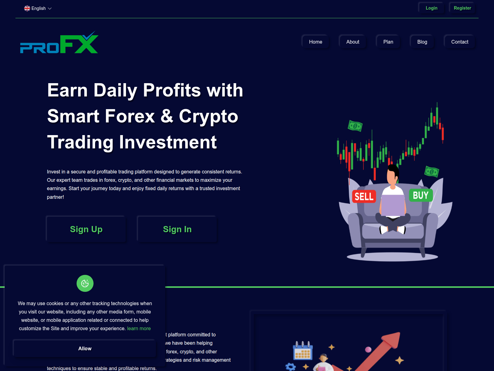 Screenshot of profx.io