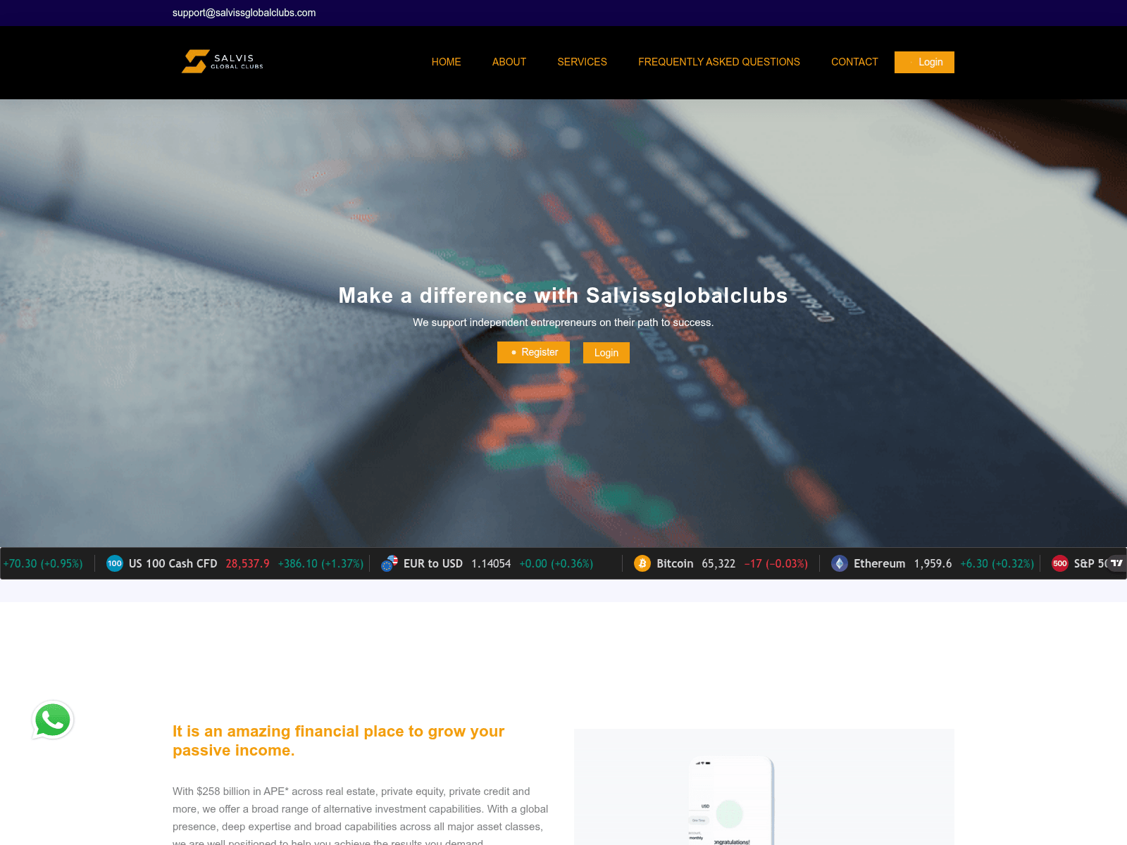 Screenshot of salvissglobalclubs.com