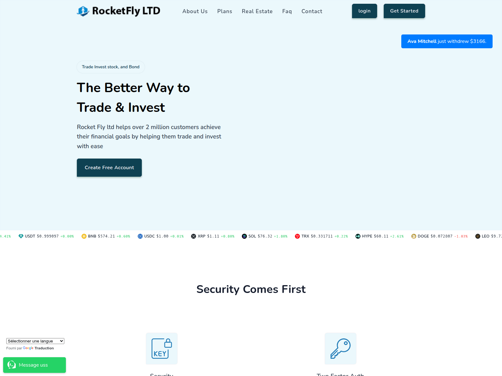 Screenshot of rocketflyltd.com