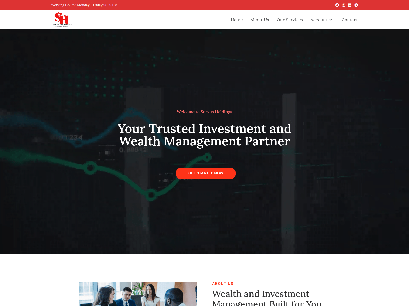 Screenshot of servusholdings.com