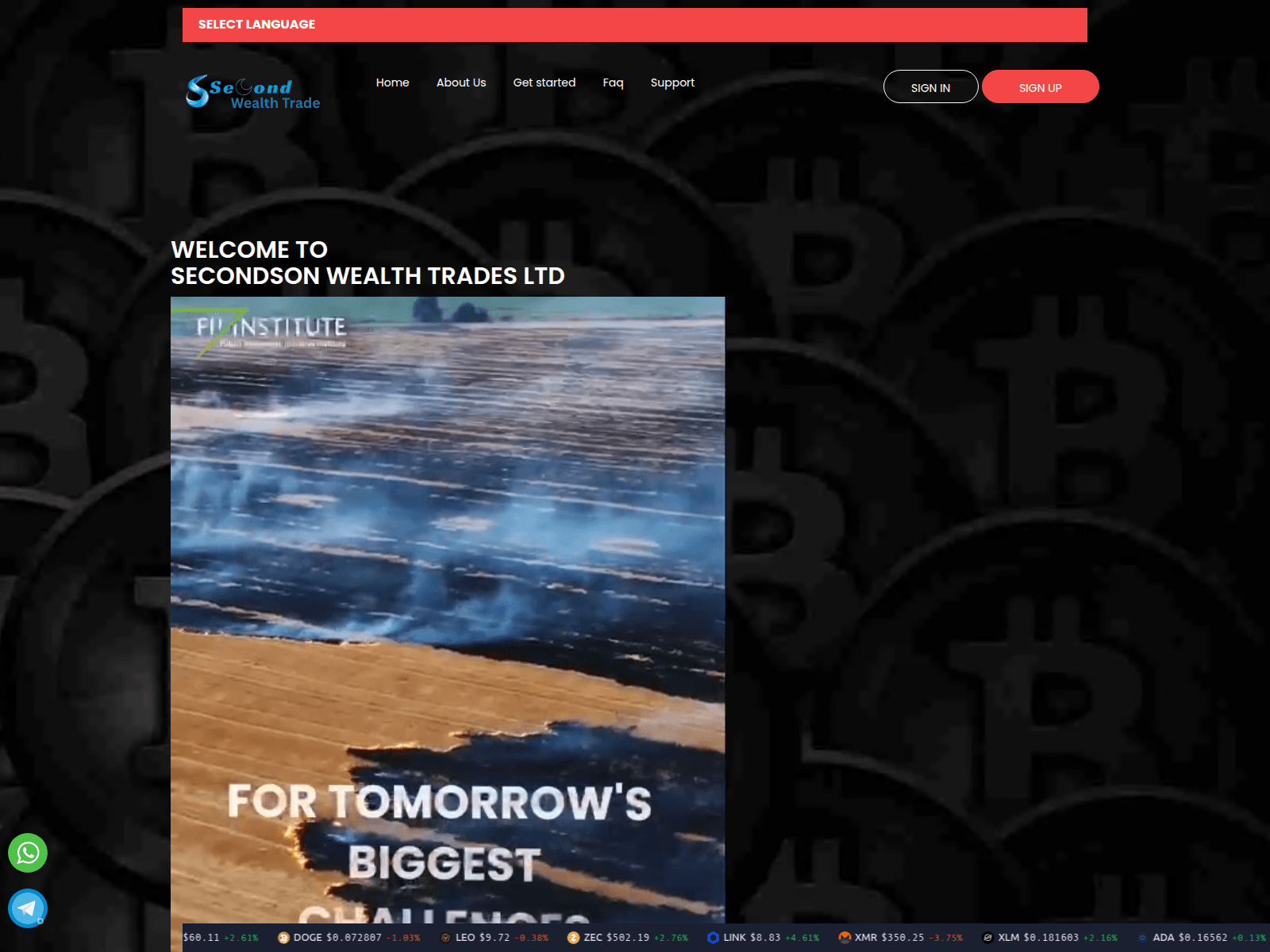 Screenshot of secondsonwealthtrades.com