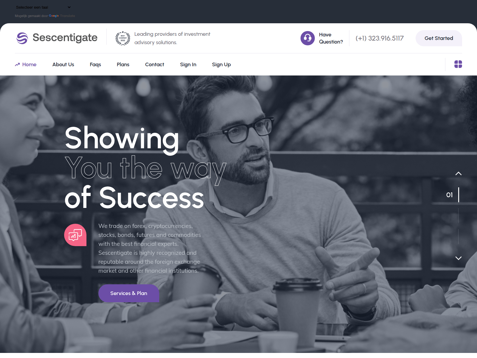 Screenshot of sescentigate.com