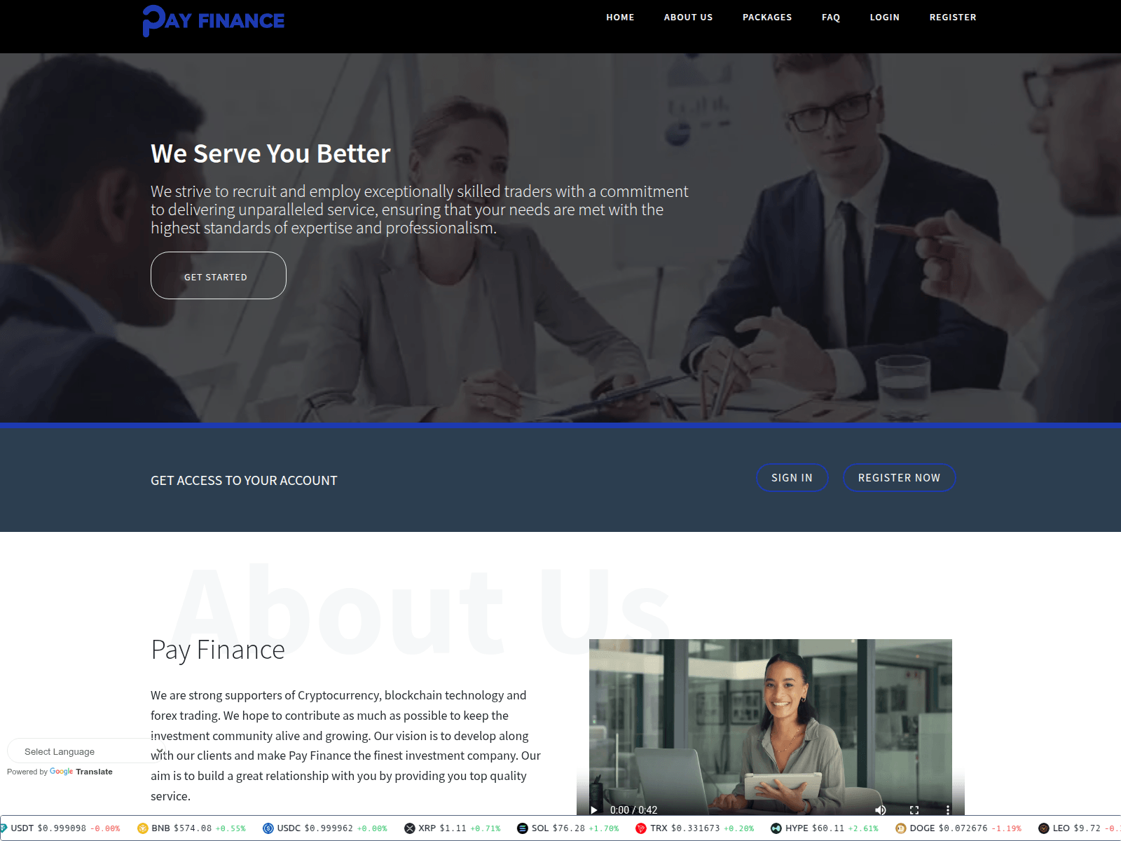 Screenshot of payfinance.net