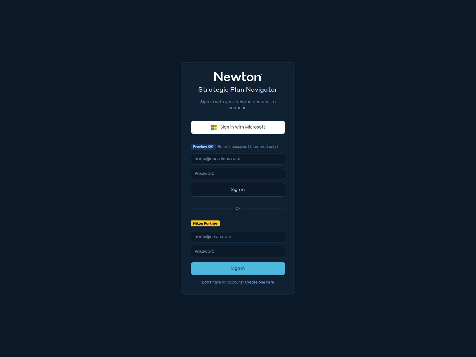 Screenshot of preview-strategynavigator.newton.tech