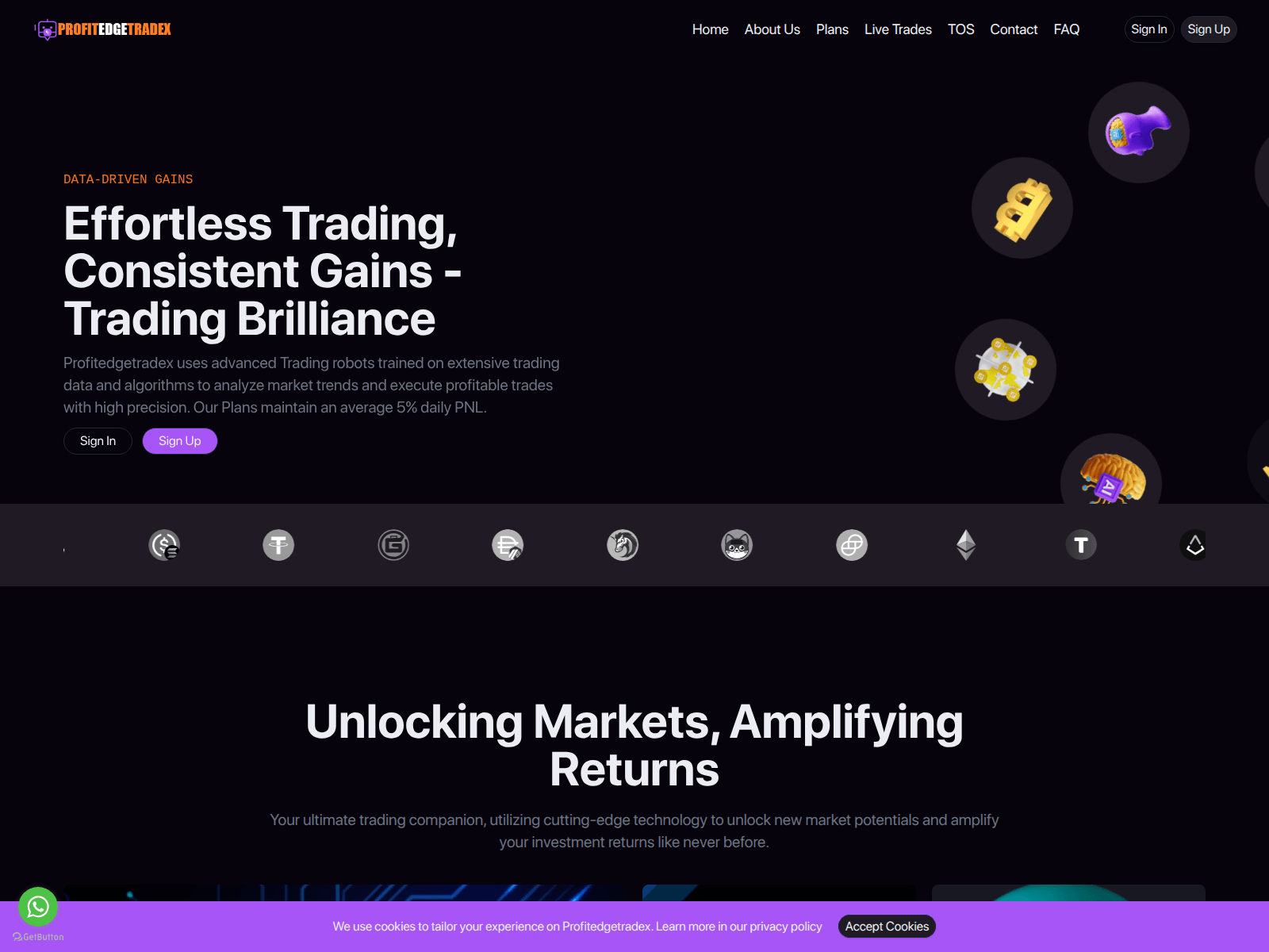 Screenshot of profitedgetradex.com
