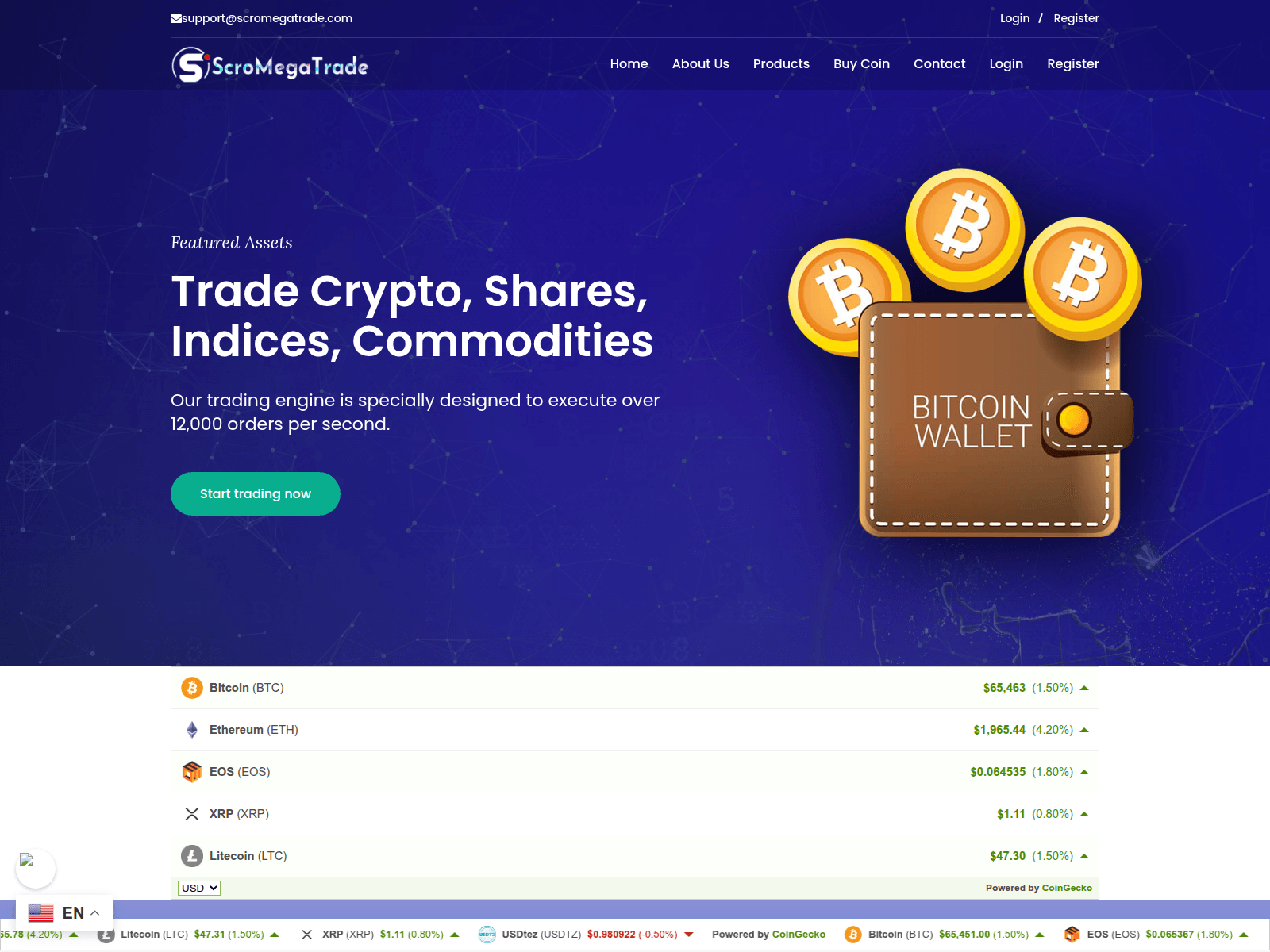 Screenshot of scromegatrade.com