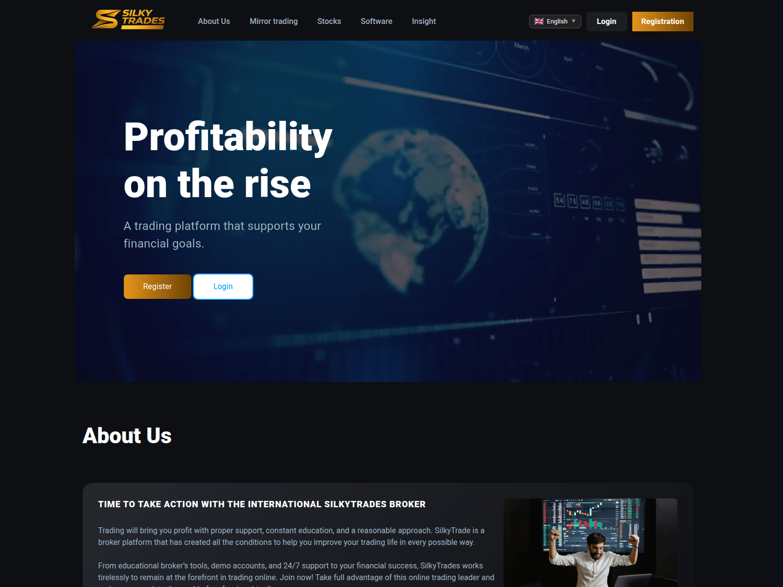 Screenshot of silkytrades.com