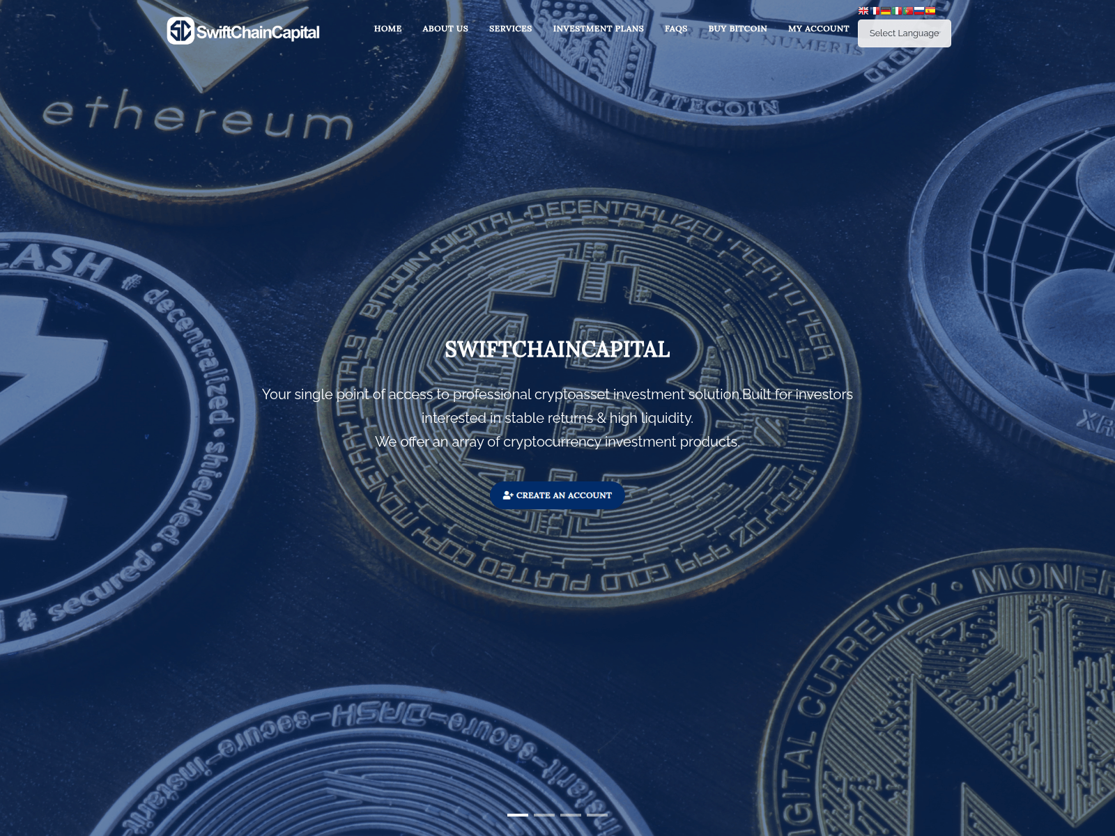 Screenshot of swiftchaincapital.com