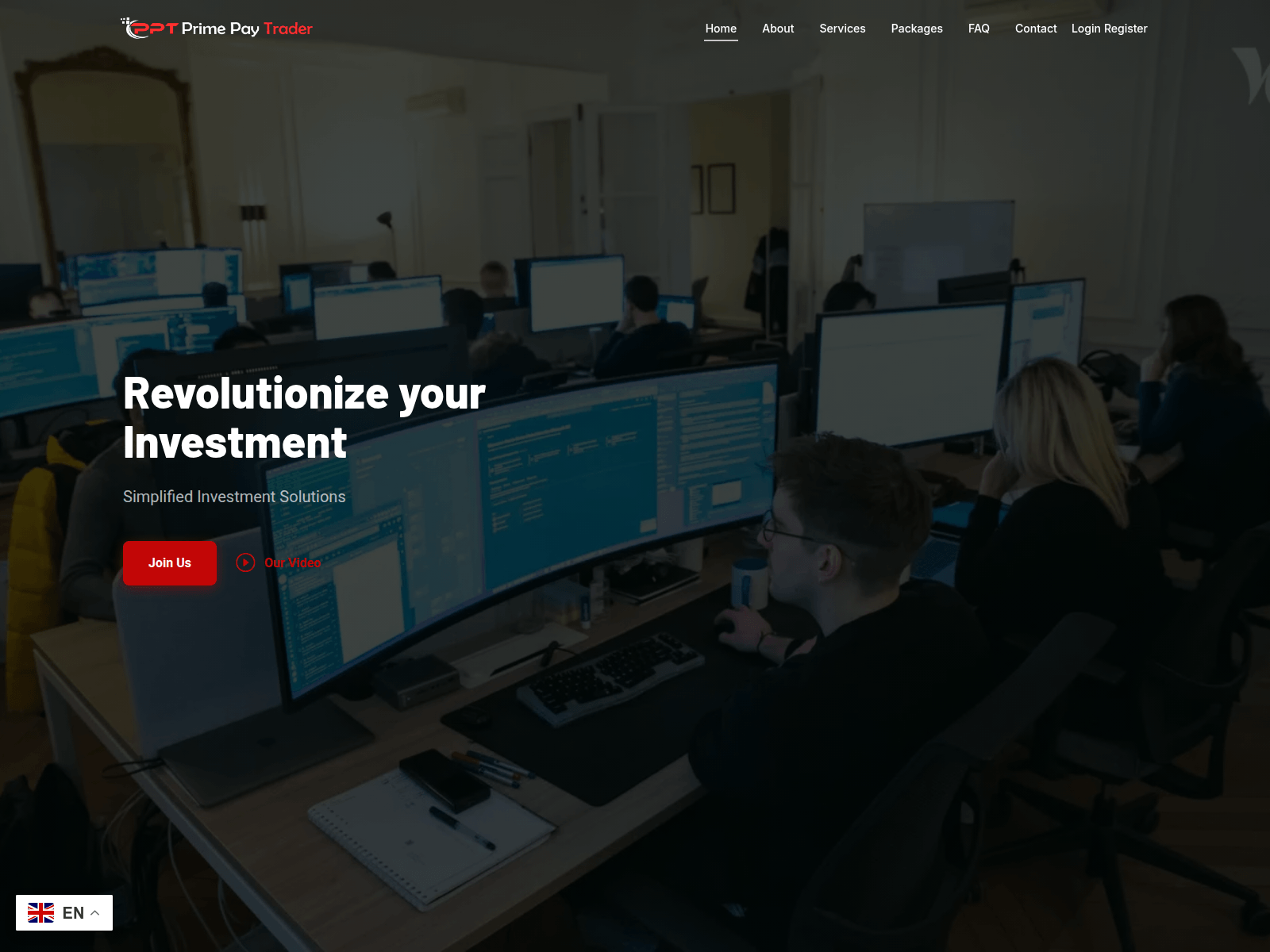 Screenshot of primepaytrader.com