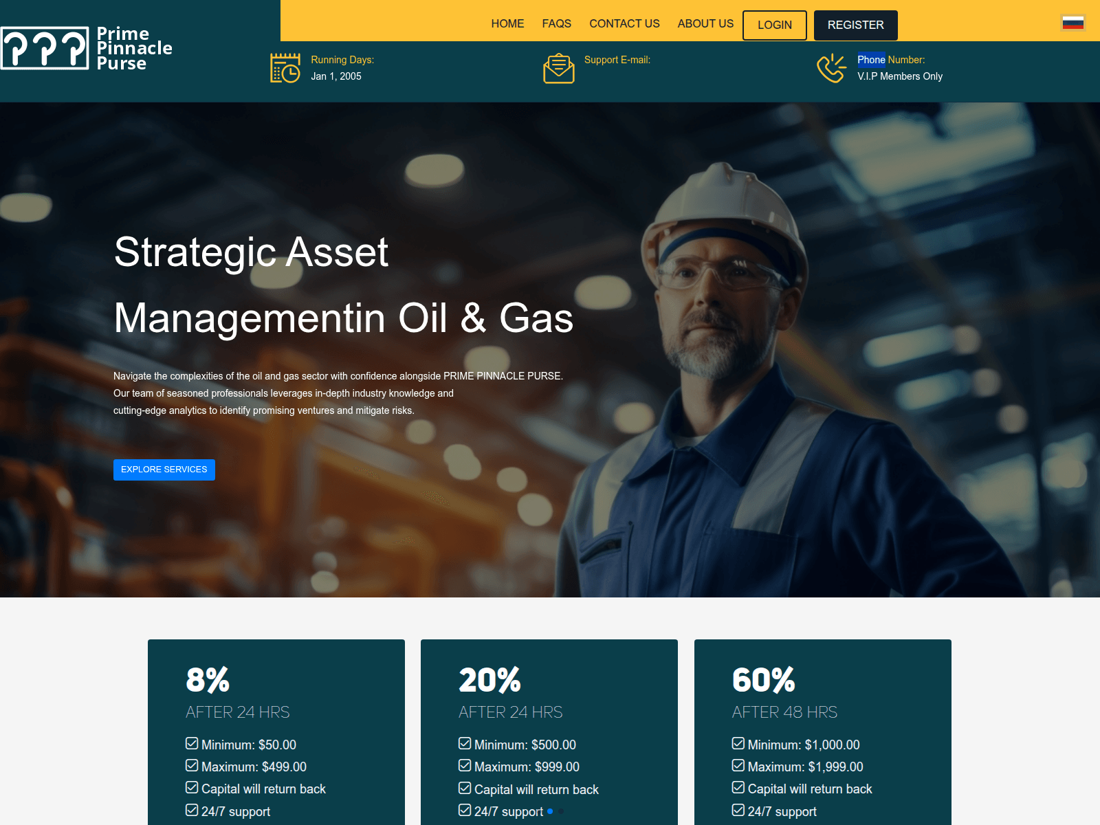 Screenshot of primepinnaclepurse.com