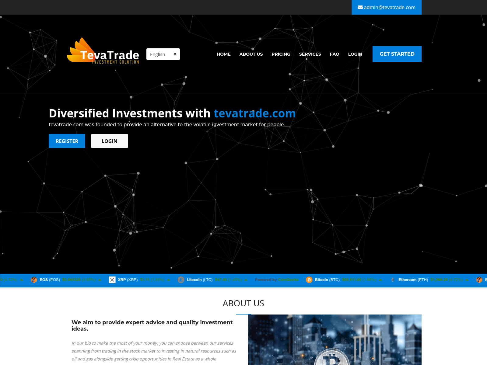 Screenshot of tevatrade.com