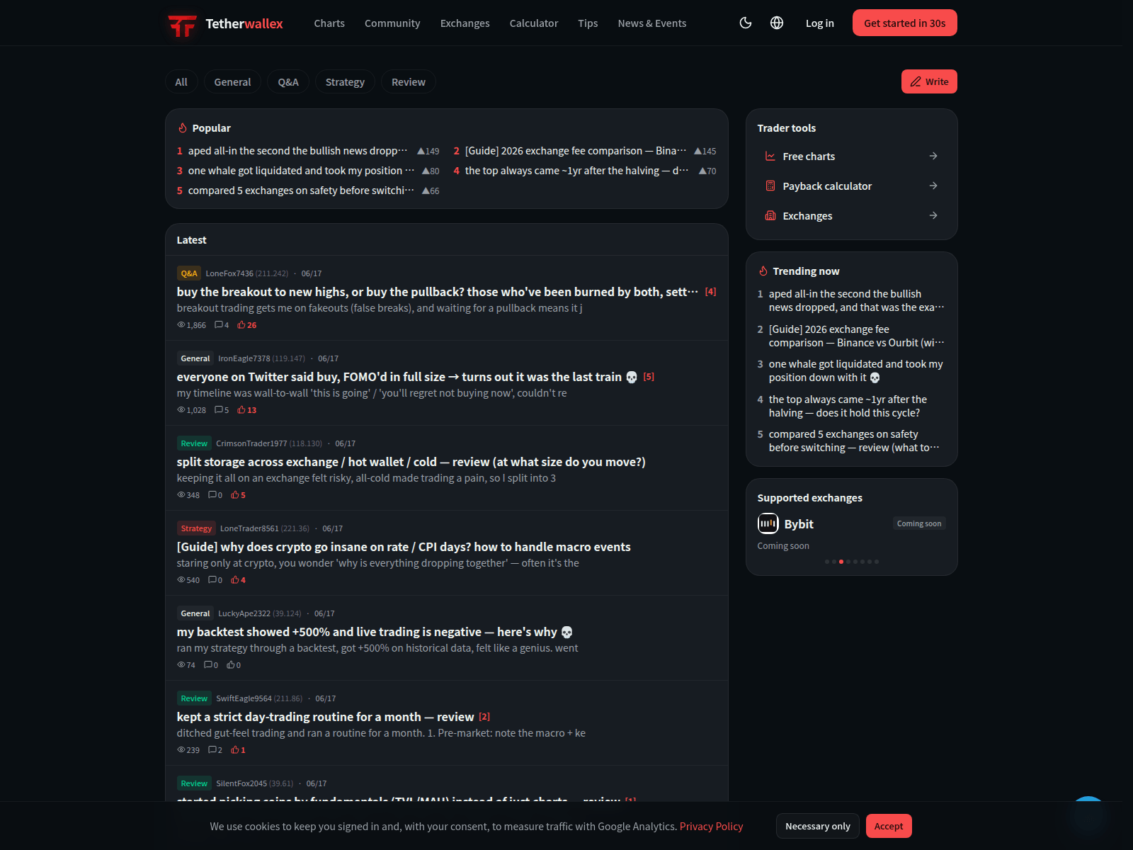 Screenshot of tetherwallex.com