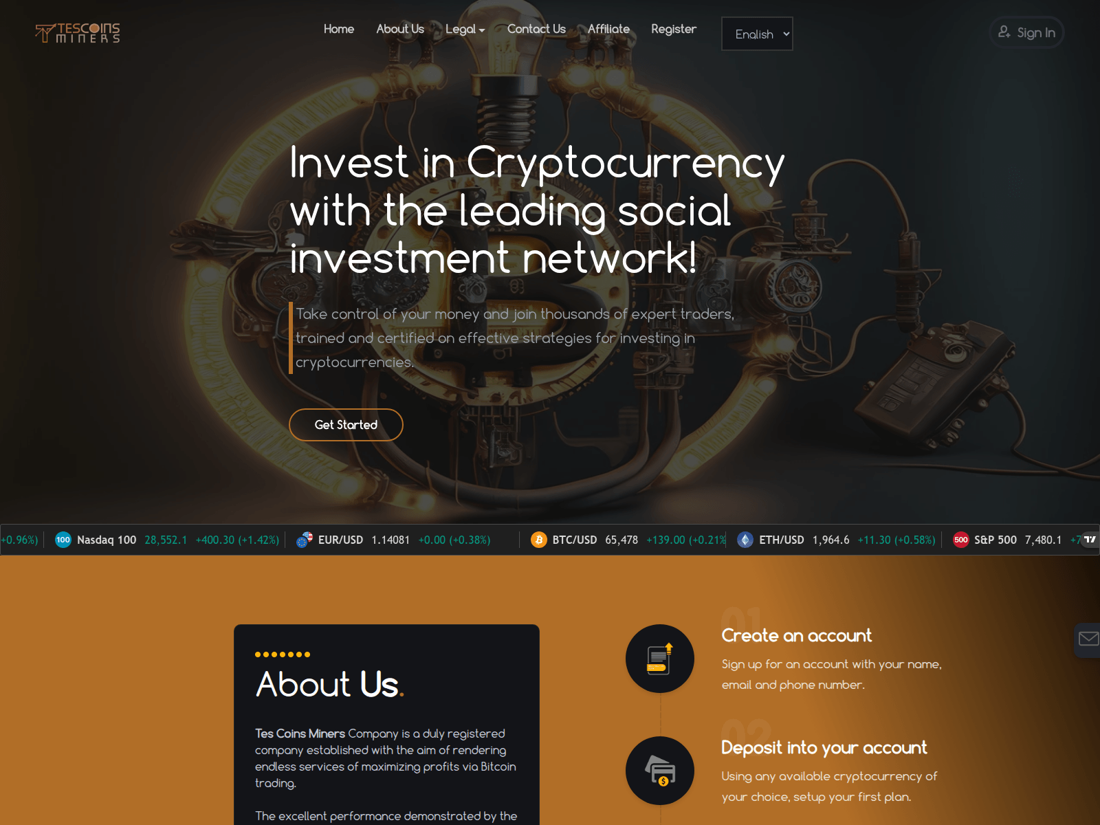 Screenshot of tescoinminers.com