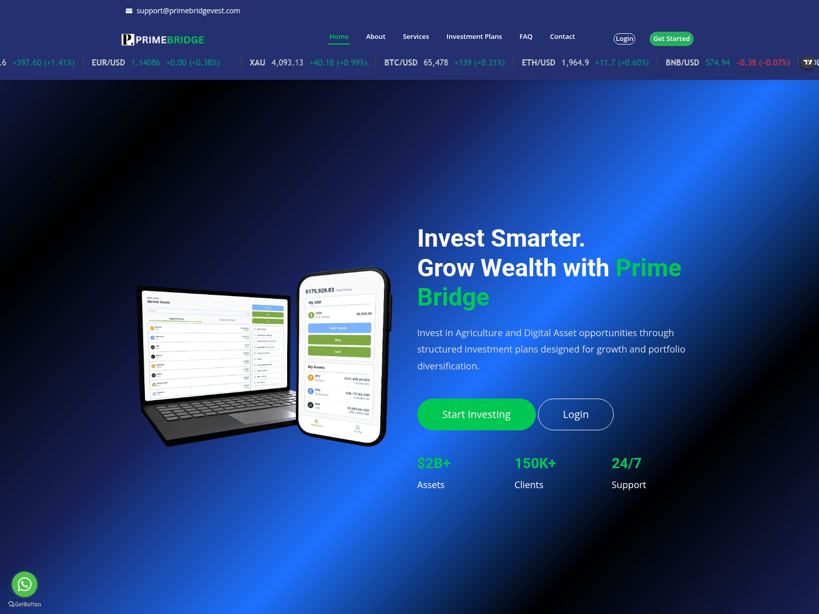 Screenshot of primebridgevest.com