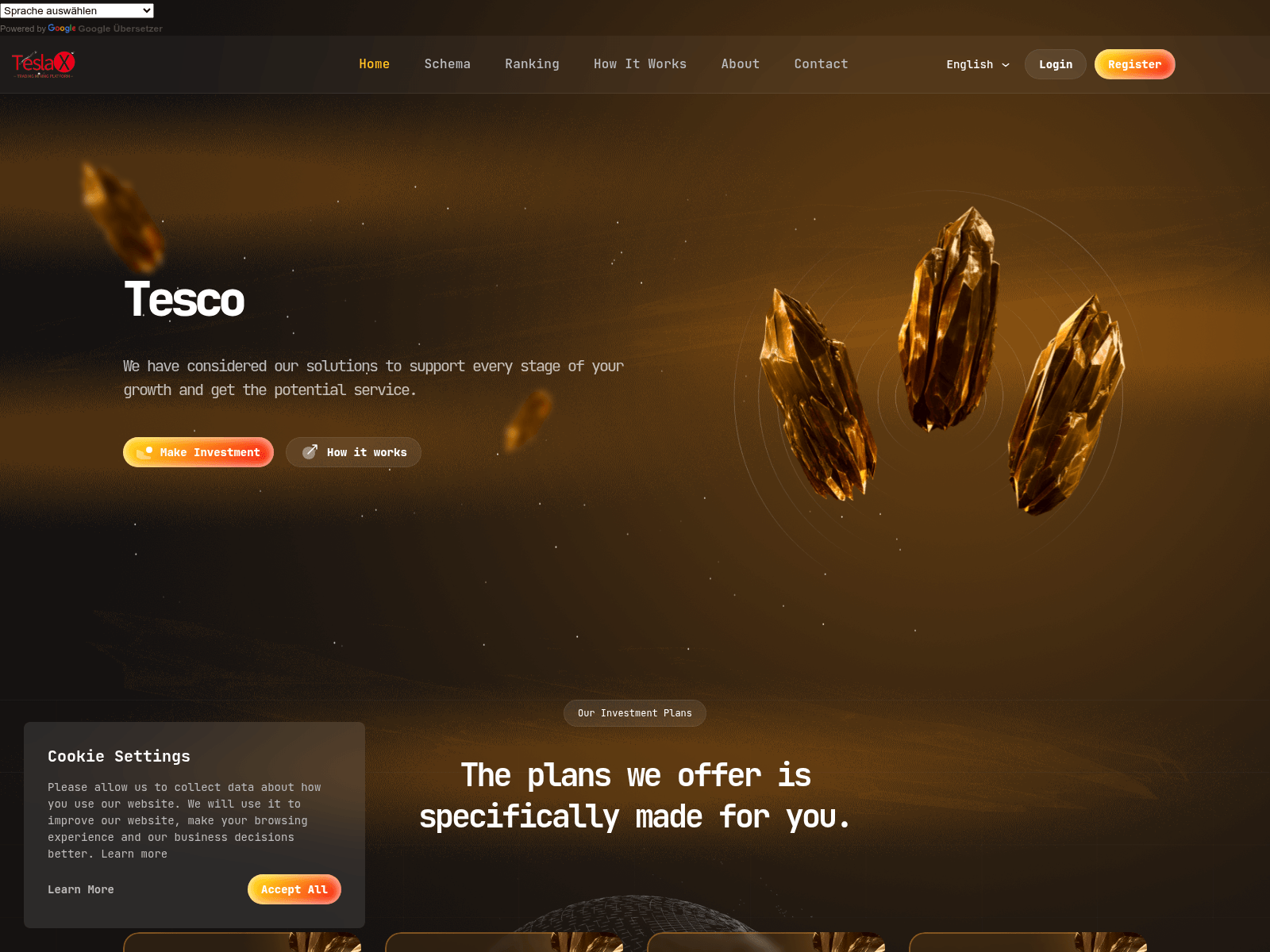 Screenshot of tescog.coltrake.com