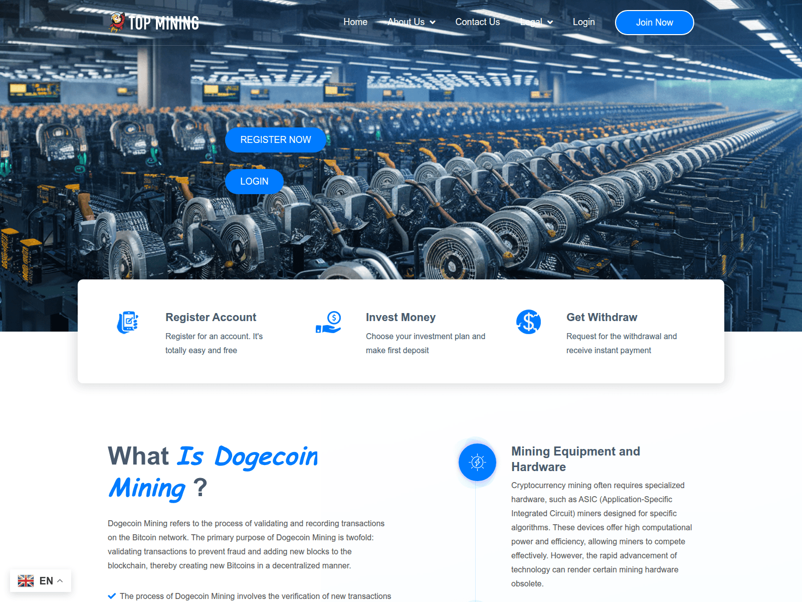 Screenshot of topminingltd.com