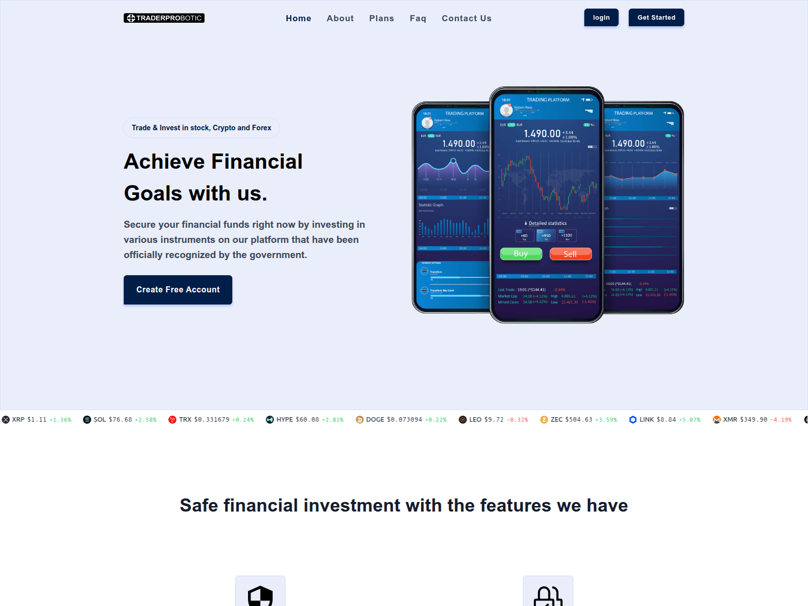 Screenshot of traderprobotic.com